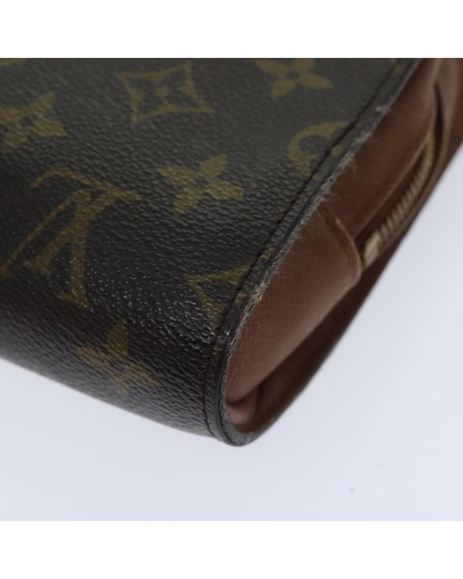Monogram Canvas Clutch Bag with Zipper Closure
