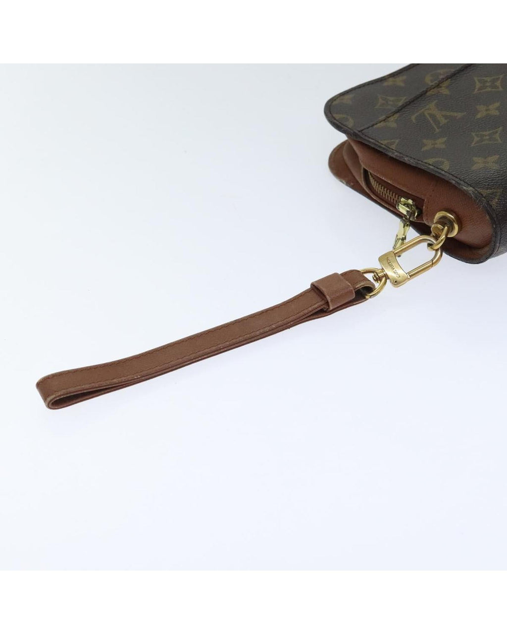 Monogram Canvas Clutch Bag with Zipper Closure