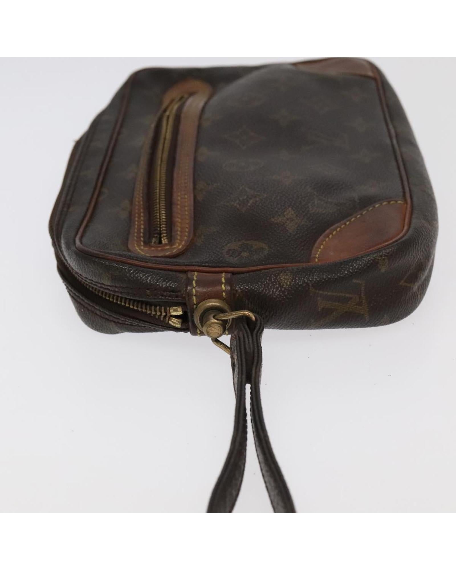 Monogram Clutch Bag with Wristlet Strap