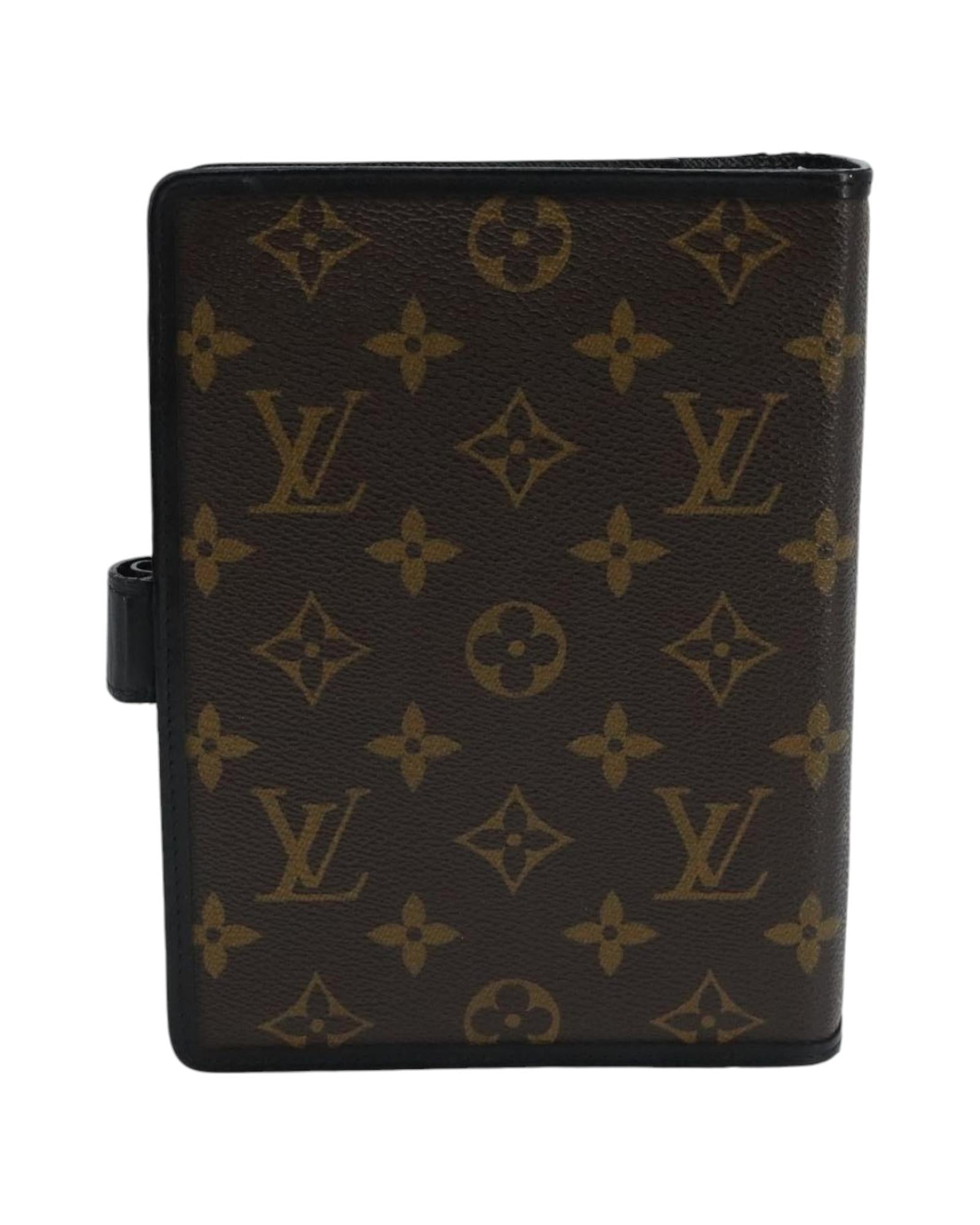 Monogram Canvas Day Planner Cover with Button Clasp