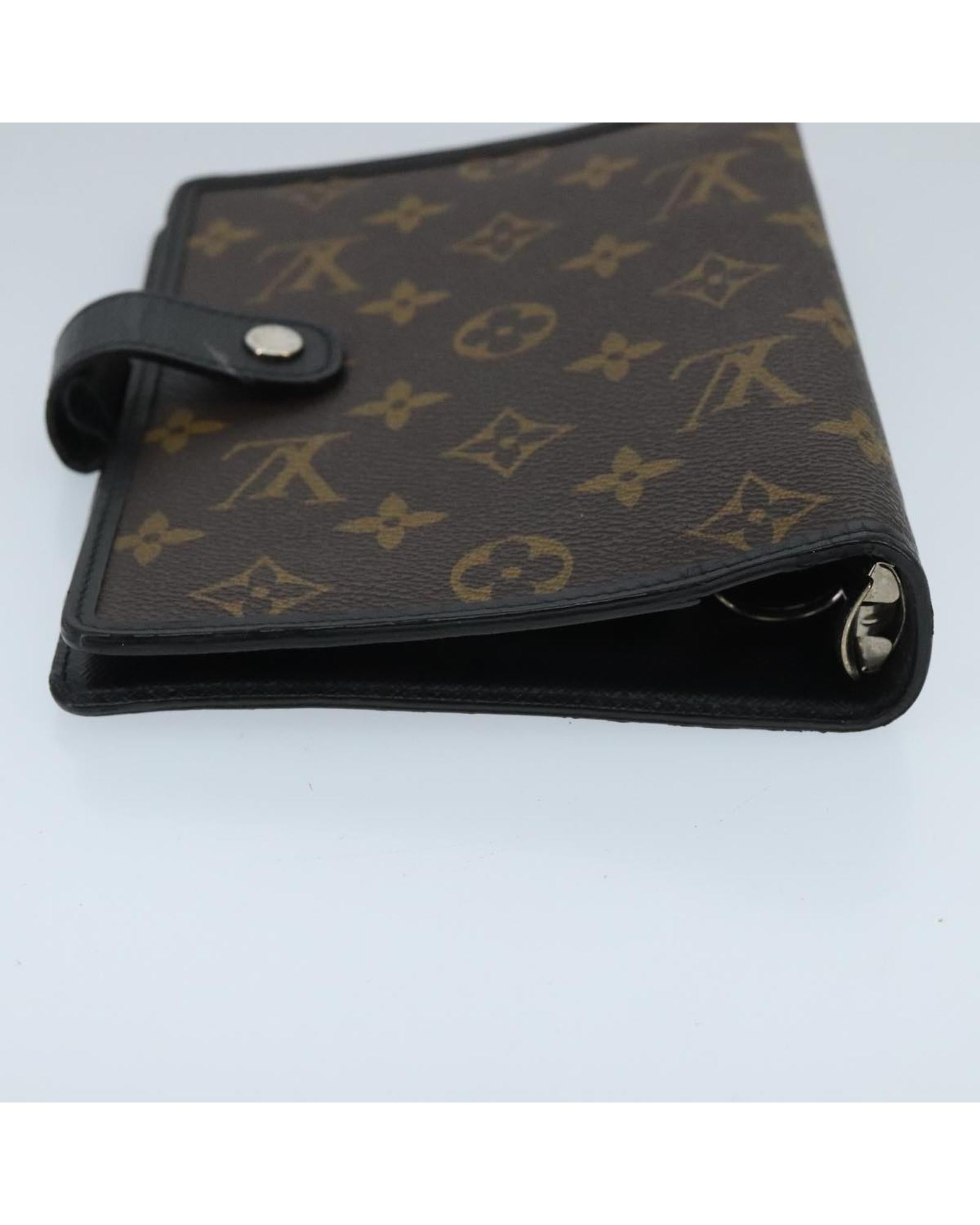 Monogram Canvas Day Planner Cover with Button Clasp
