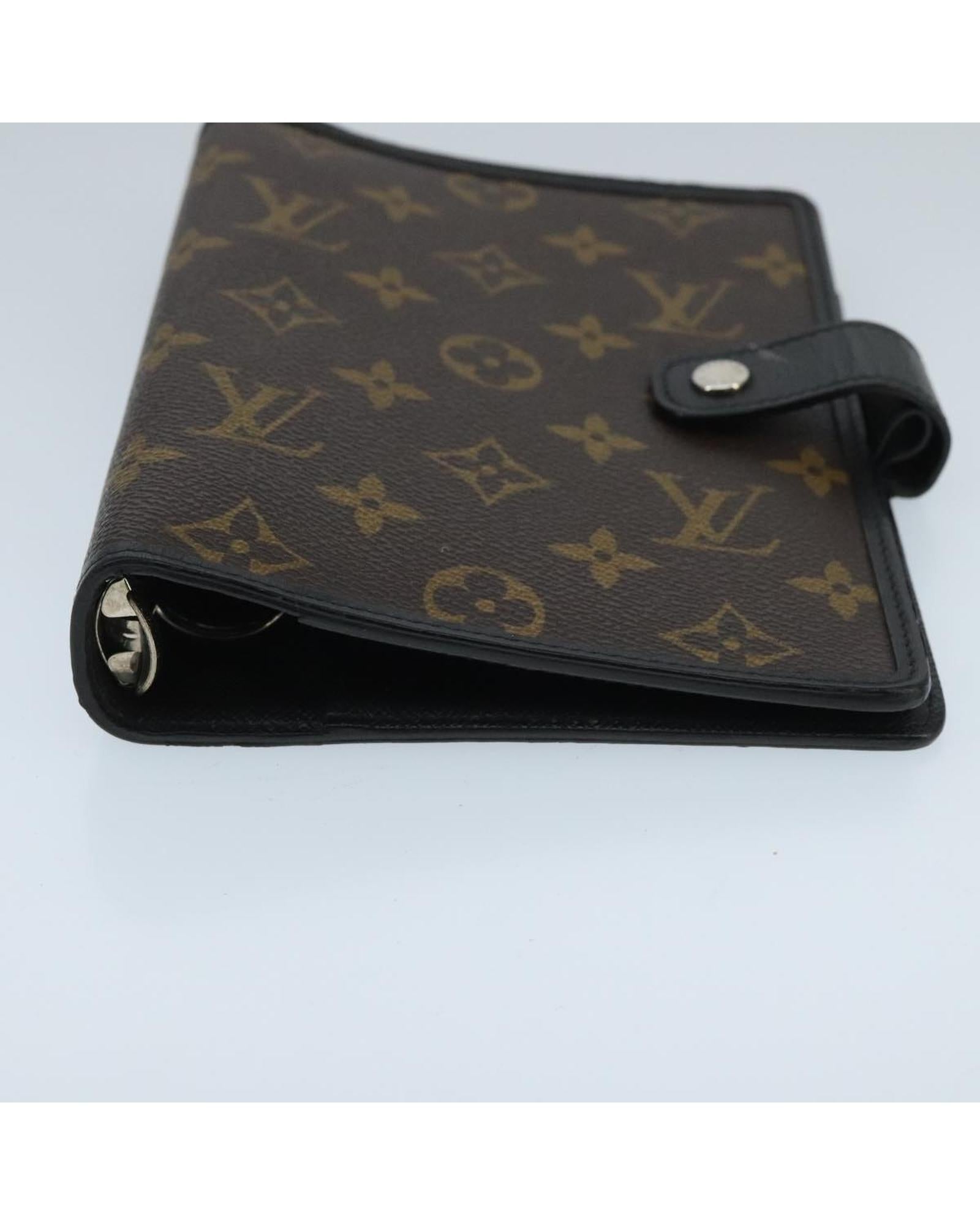 Monogram Canvas Day Planner Cover with Button Clasp