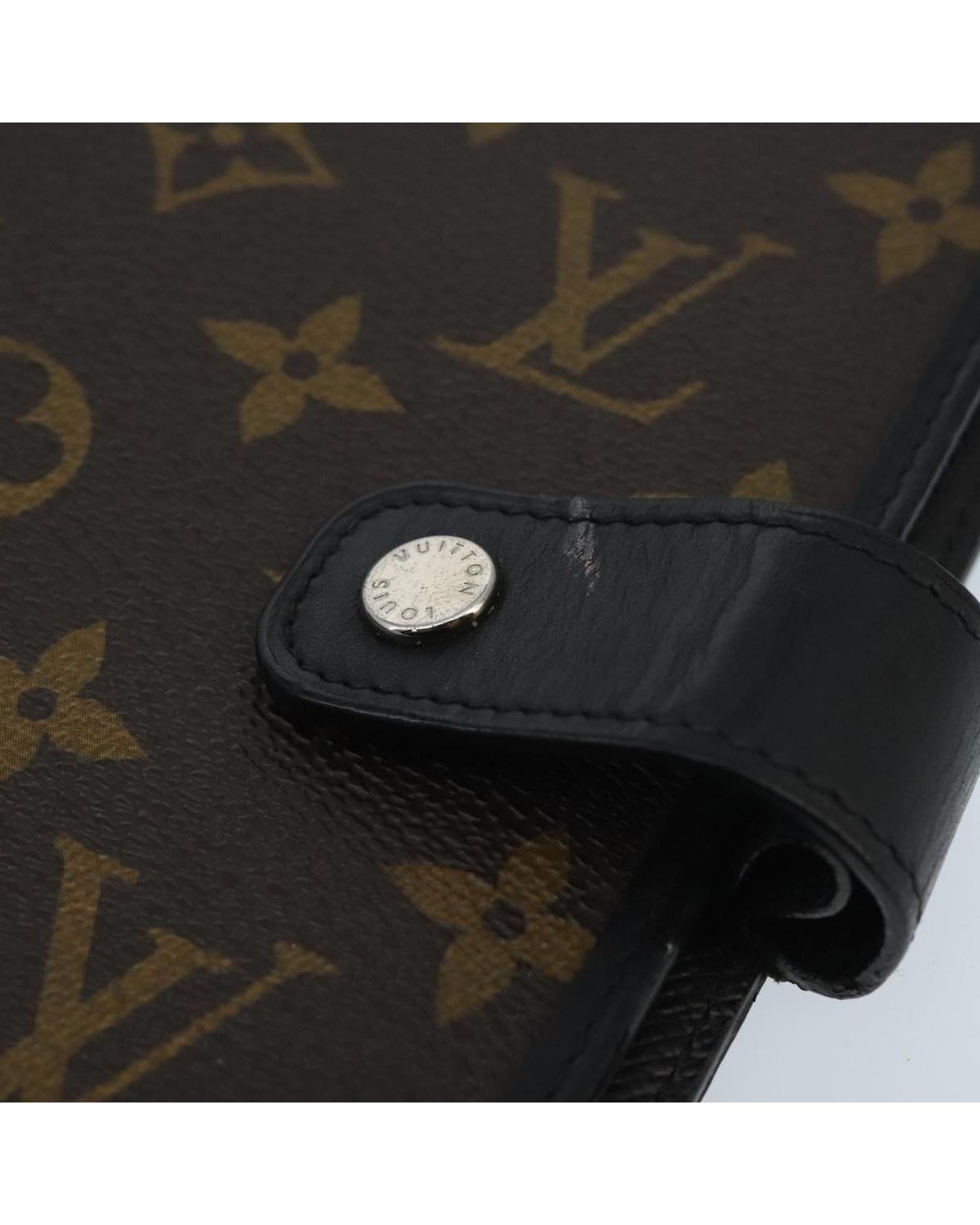 Monogram Canvas Day Planner Cover with Button Clasp