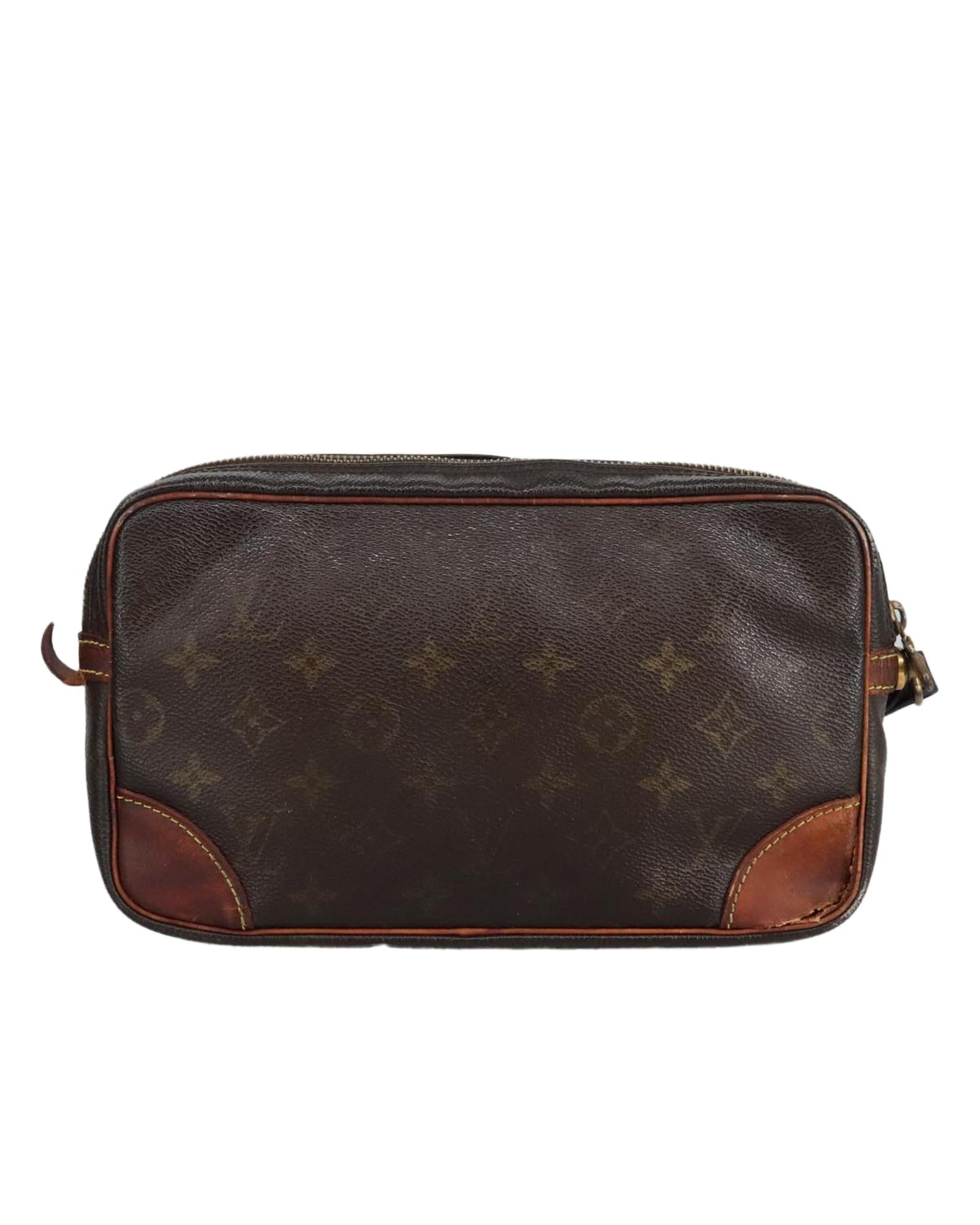 Monogram Canvas Clutch Bag with  Detailing
