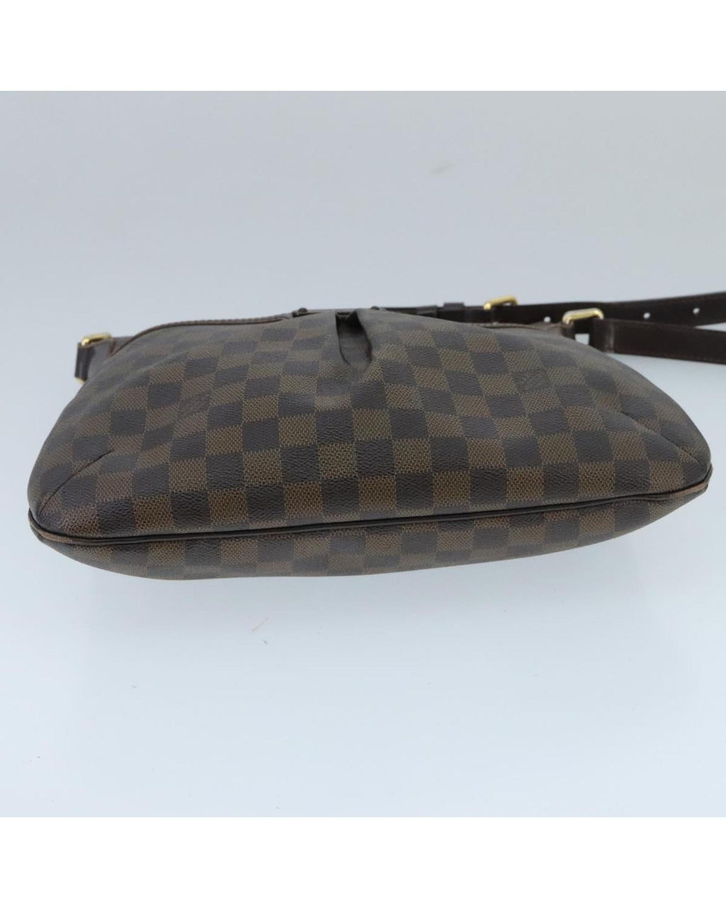 Damier Ebene Canvas Shoulder Bag with Adjustable Strap and Classic Design
