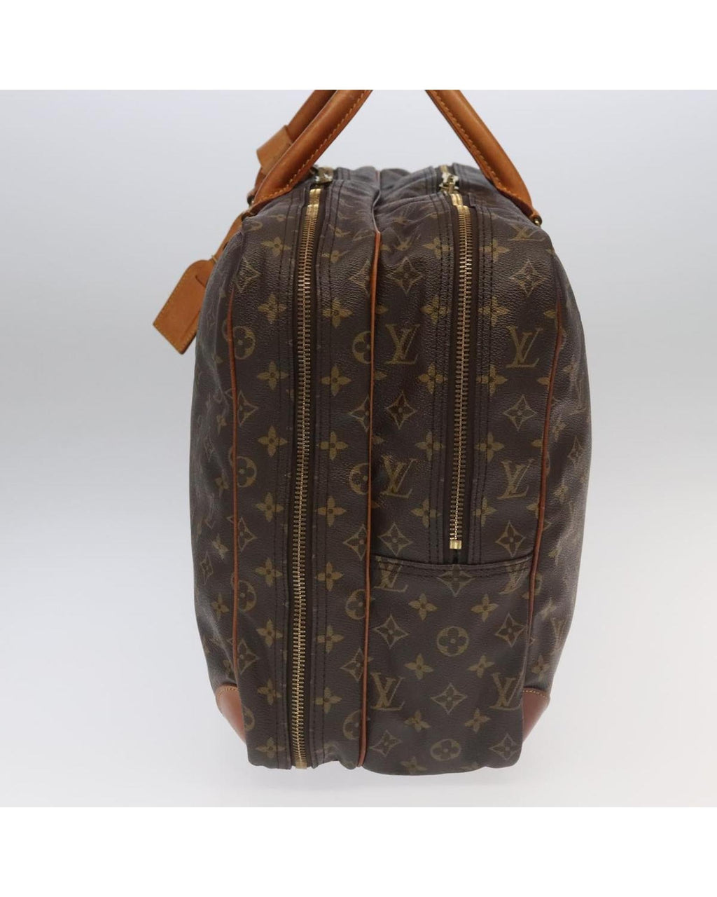 Monogram Canvas Boston Bag with Name Tag and Powanie Accessory