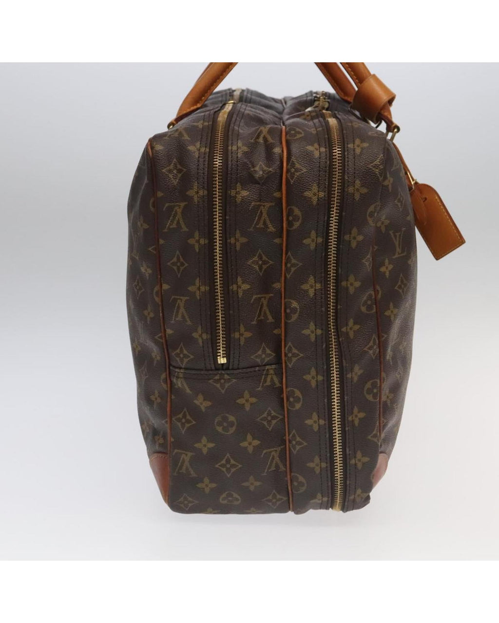 Monogram Canvas Boston Bag with Name Tag and Powanie Accessory