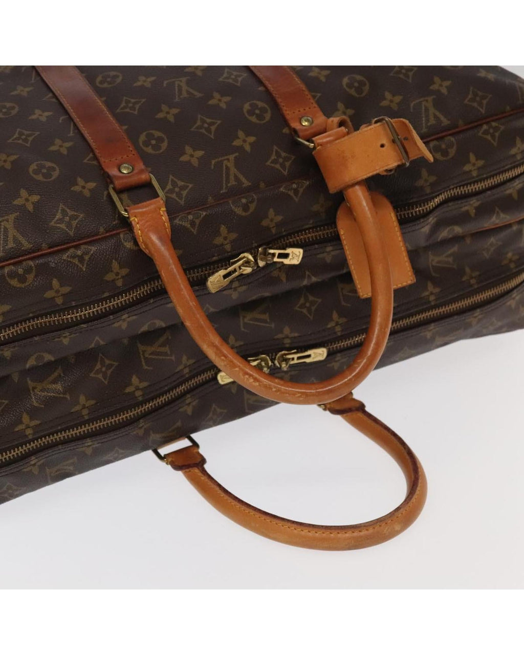 Monogram Canvas Boston Bag with Name Tag and Powanie Accessory