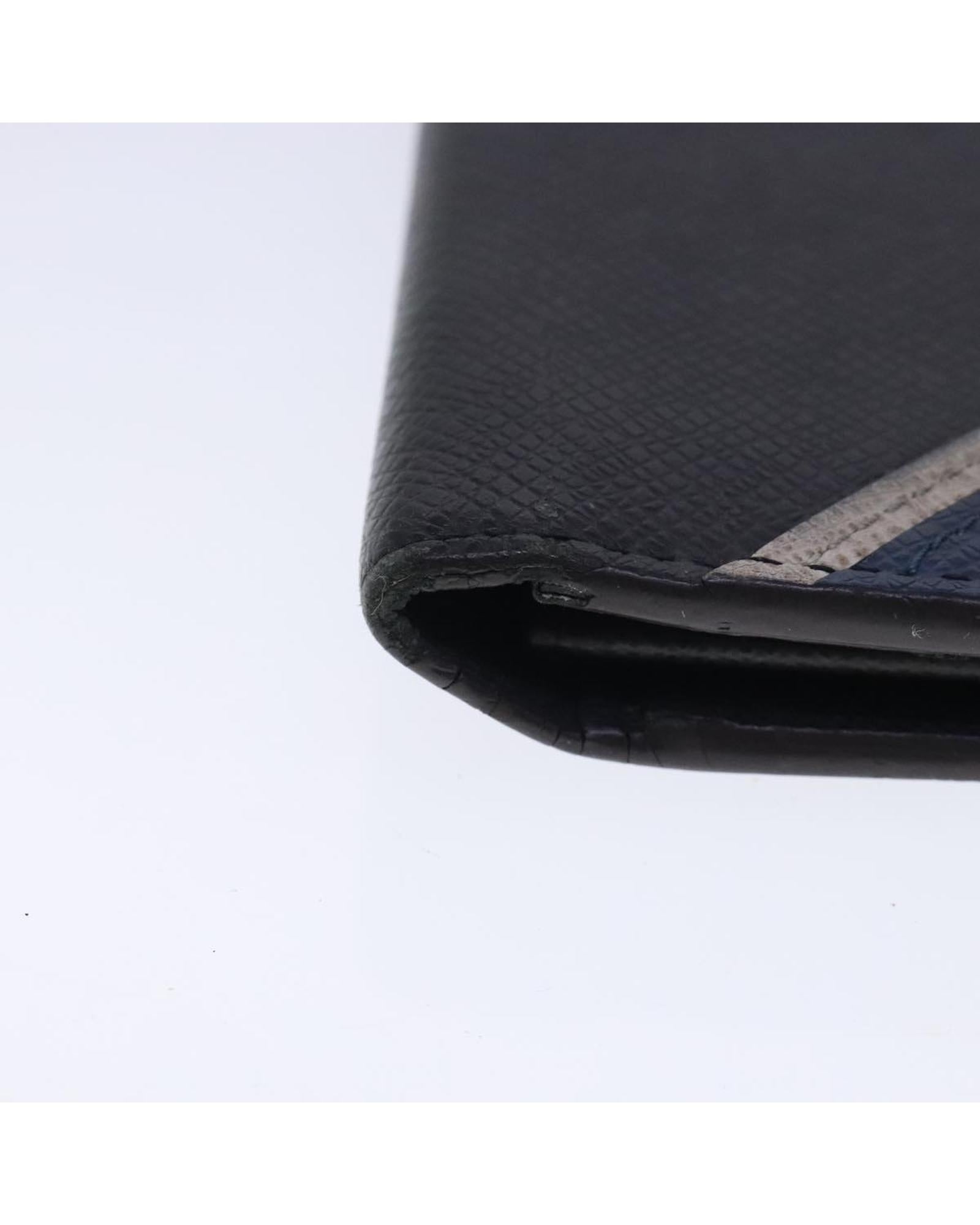 Taiga Leather Long Wallet with Multiple Card Slots and Coin Pocket