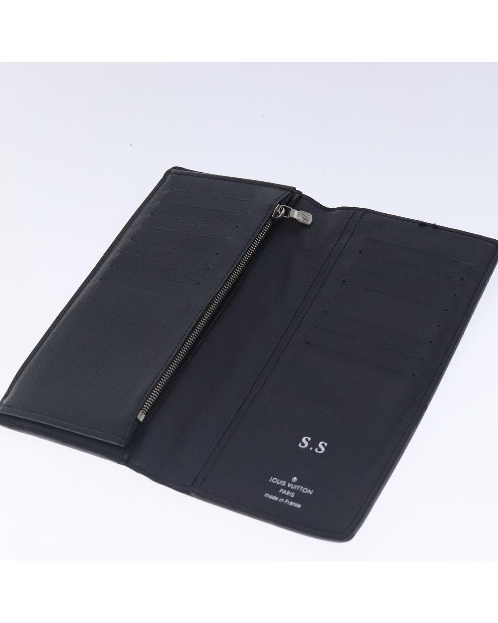 Taiga Leather Long Wallet with Multiple Card Slots and Coin Pocket