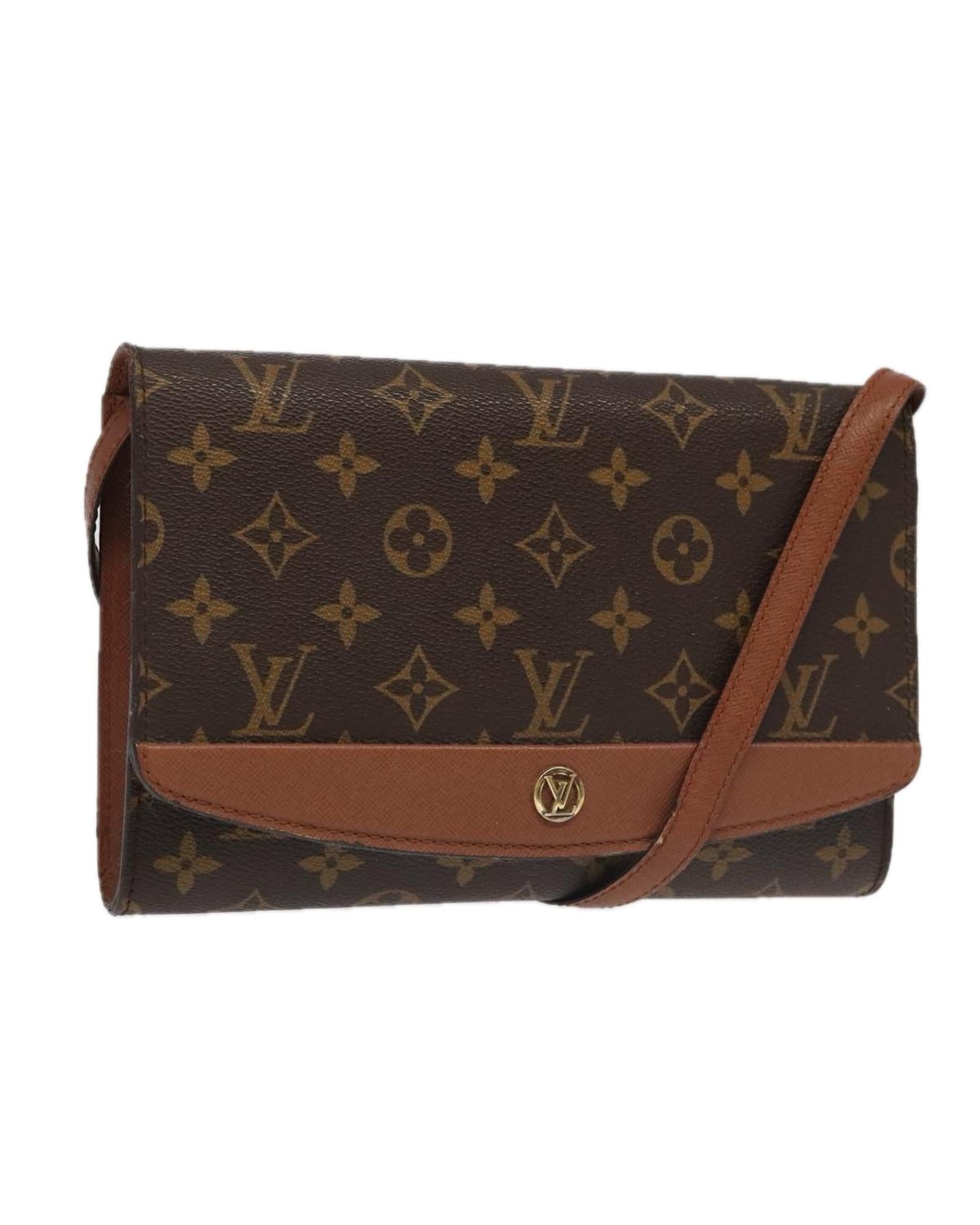 Monogram Canvas Shoulder Bag with Adjustable Strap