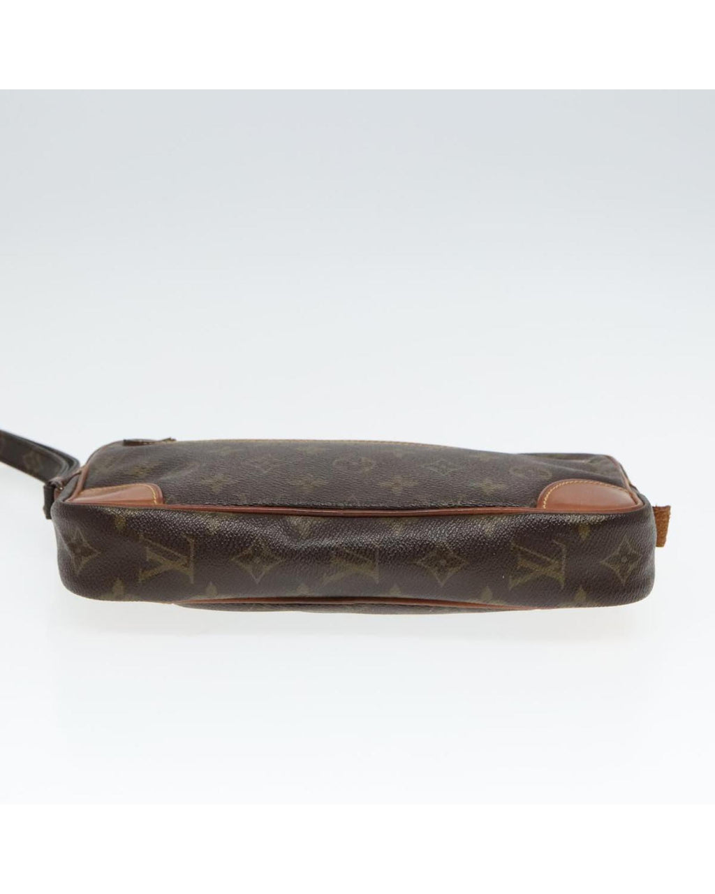 Monogram Canvas Vintage Clutch Bag with Surface Rubbing and Scratches