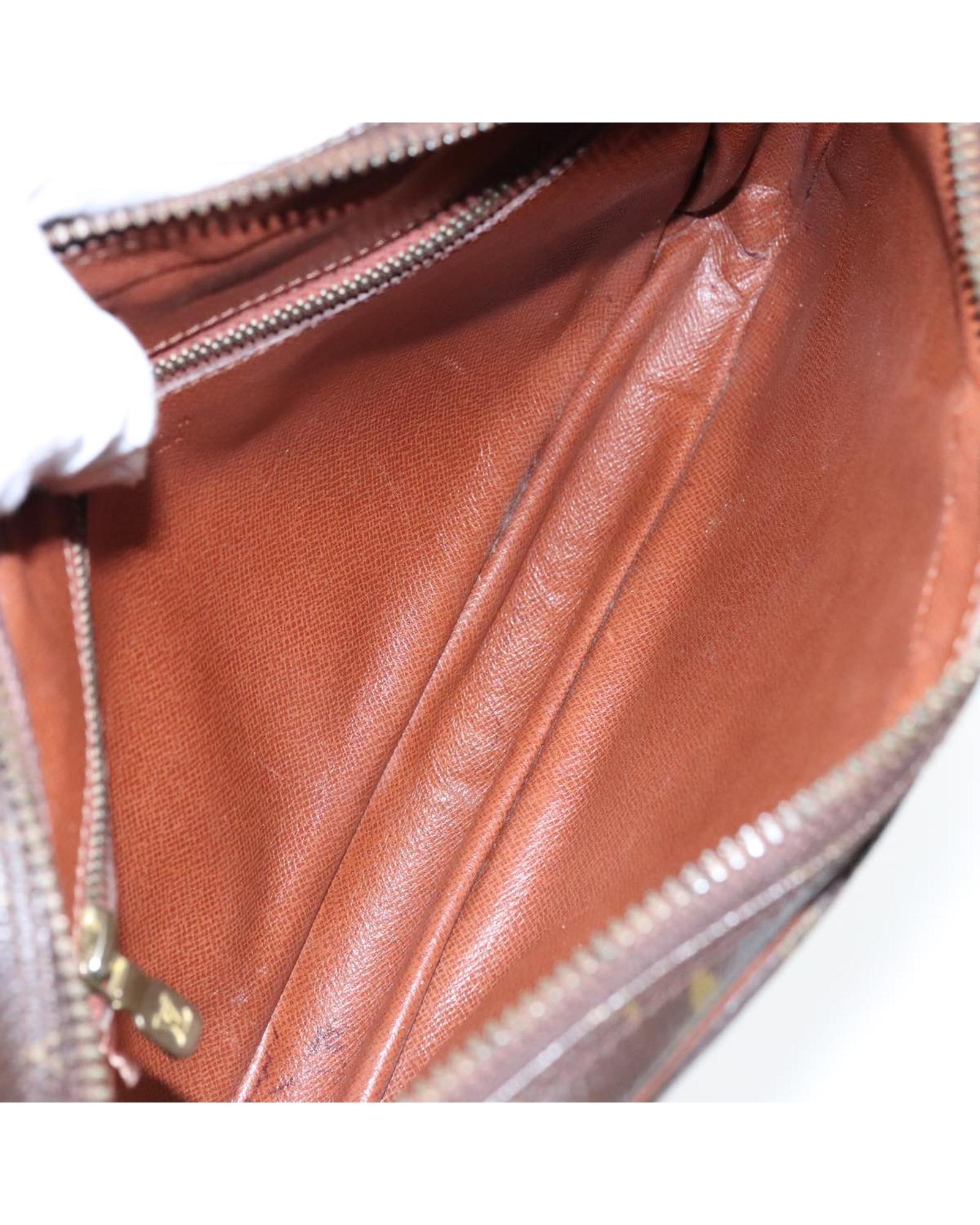 Monogram Canvas Vintage Clutch Bag with Surface Rubbing and Scratches