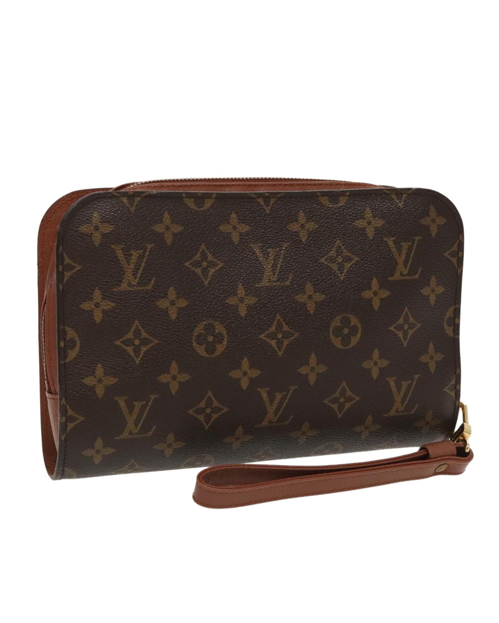 Monogram Canvas Clutch Bag with  Vintage Design