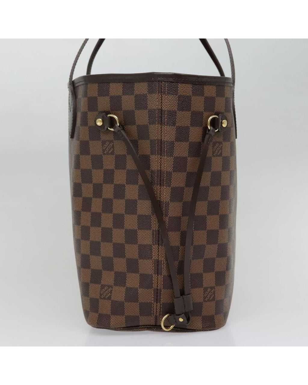 Damier Ebene Canvas Neverfull Tote Bag with Dust Bag and Pouch