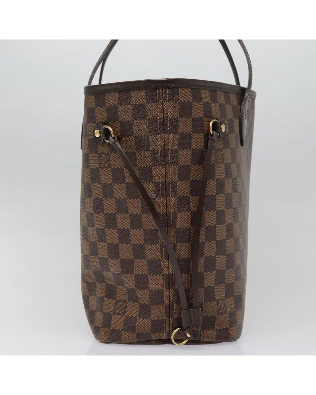 Damier Ebene Canvas Neverfull Tote Bag with Dust Bag and Pouch