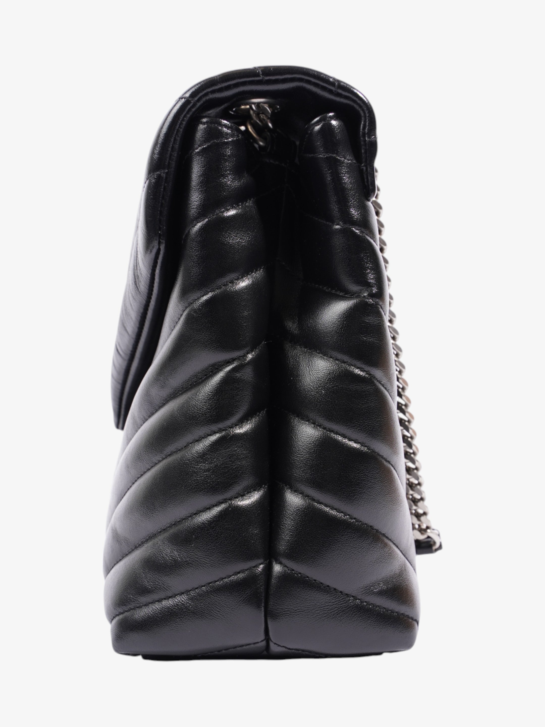 Saint Laurent Lou Lou Puffer Black Matelasse Leather Medium