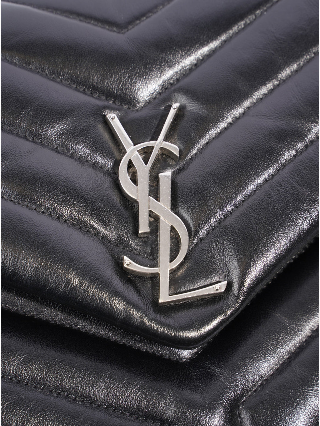 Saint Laurent Lou Lou Puffer Black Matelasse Leather Medium