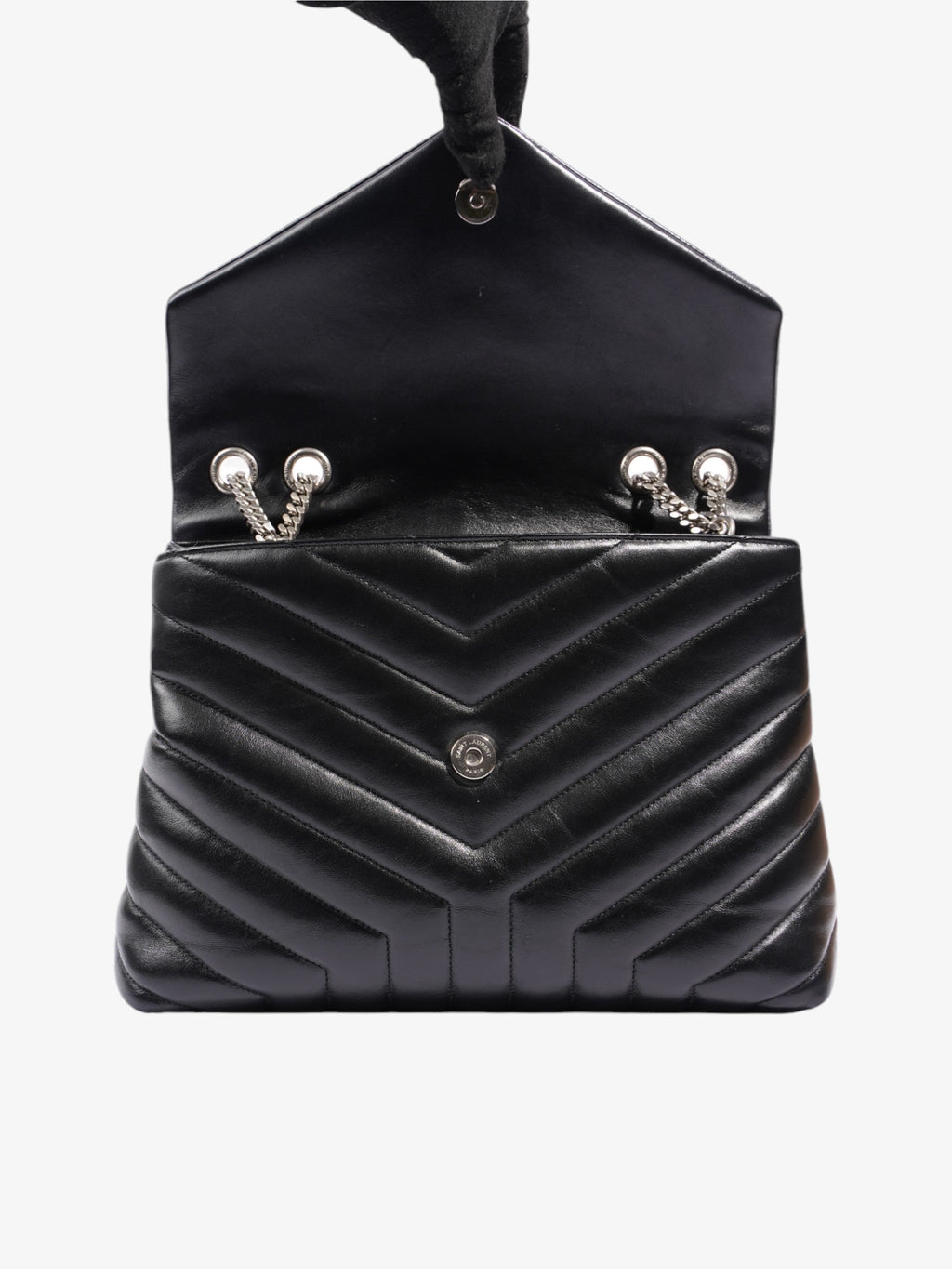 Saint Laurent Lou Lou Puffer Black Matelasse Leather Medium