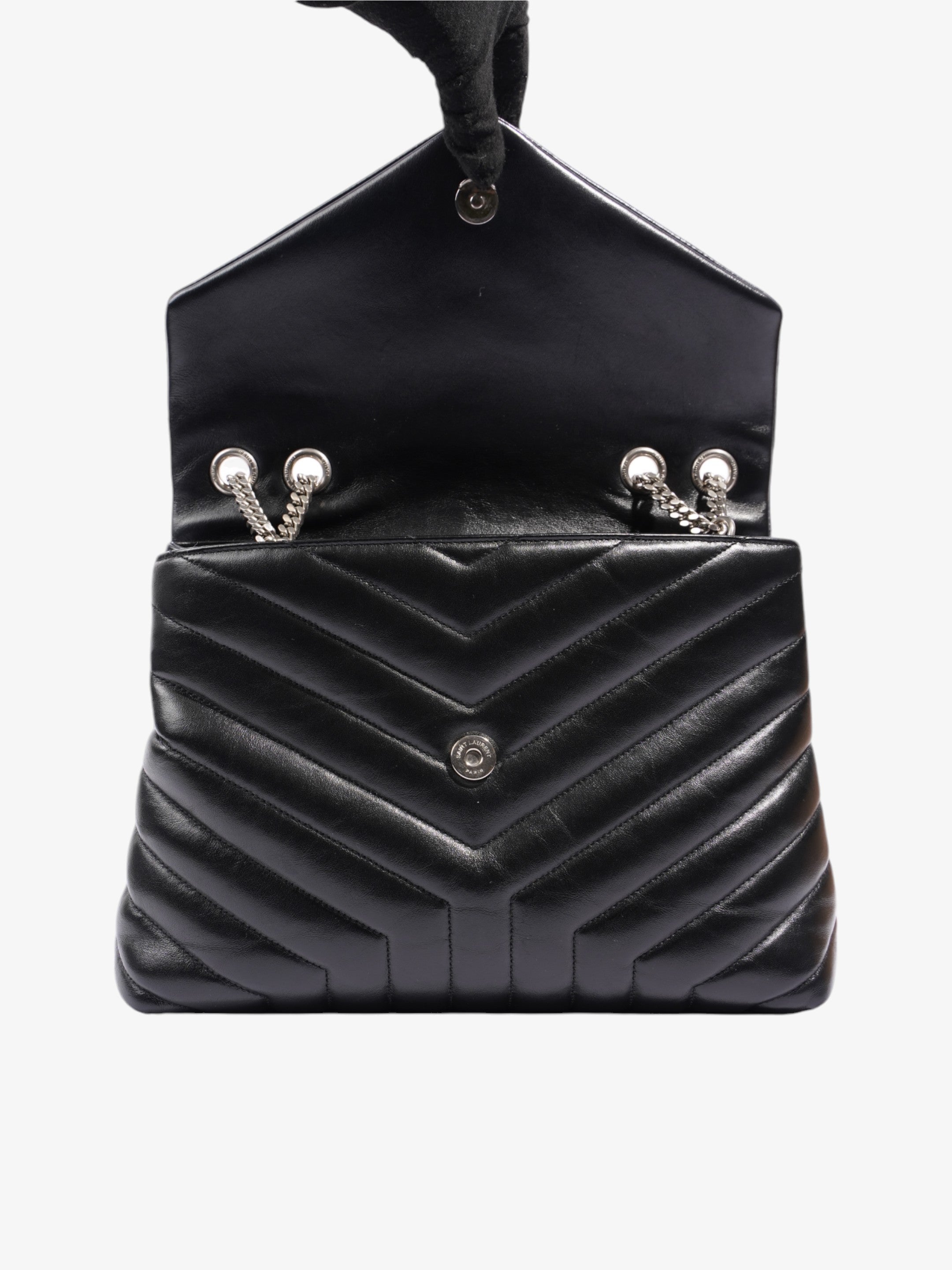 Saint Laurent Lou Lou Puffer Black Matelasse Leather Medium