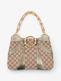 Gucci x Tom Ford Bamboo Chain Shoulder Bag GG Supreme / Metallic Canvas