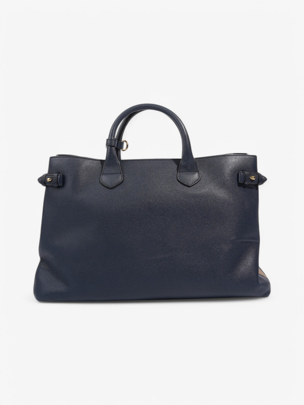 Burberry Banner Bag Navy / Beige Checkered Leather Large