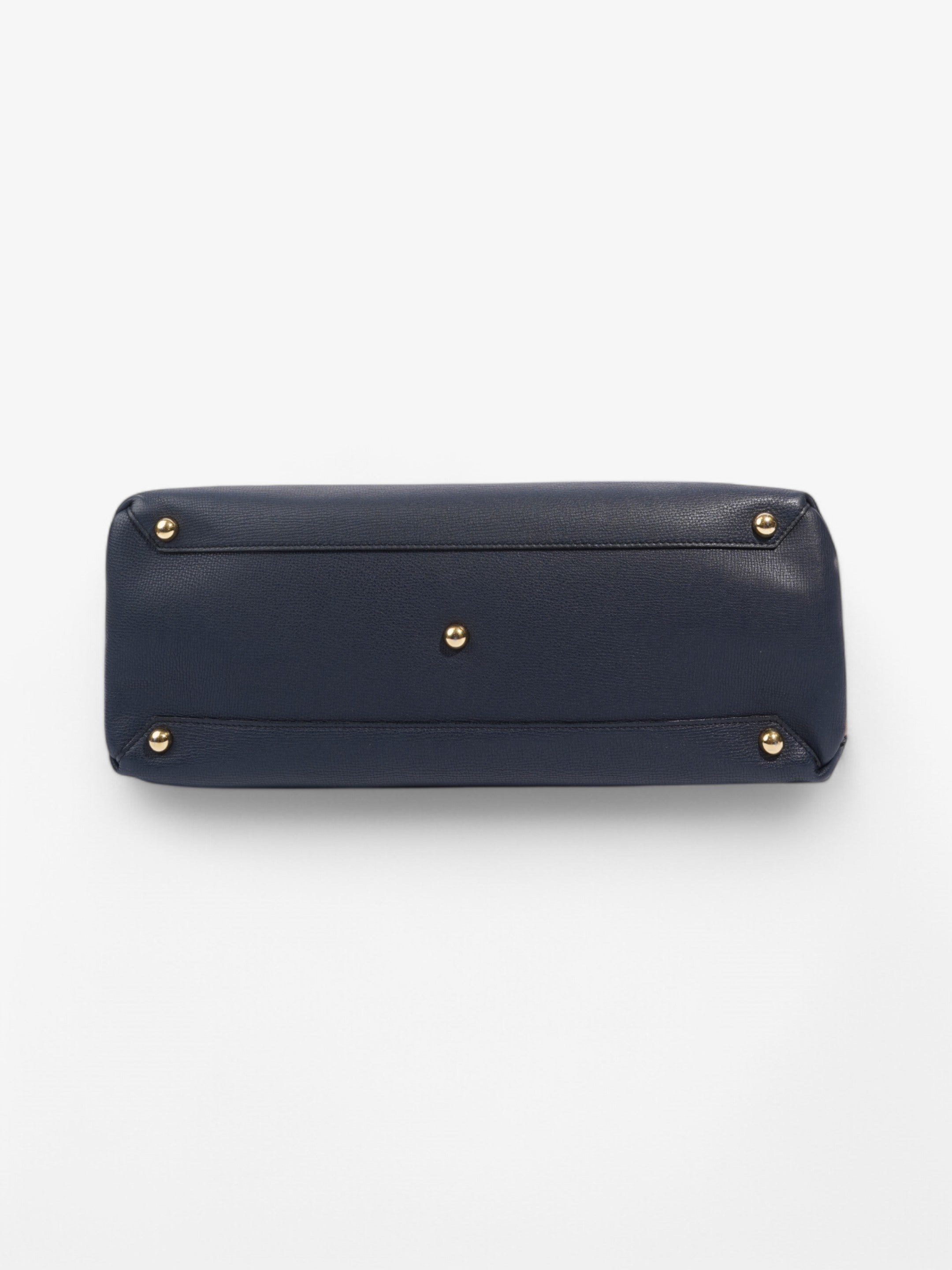 Burberry Banner Bag Navy / Beige Checkered Leather Large