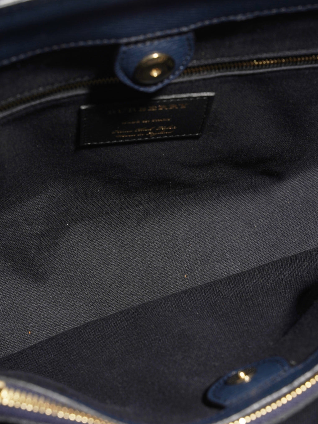 Burberry Banner Bag Navy / Beige Checkered Leather Large