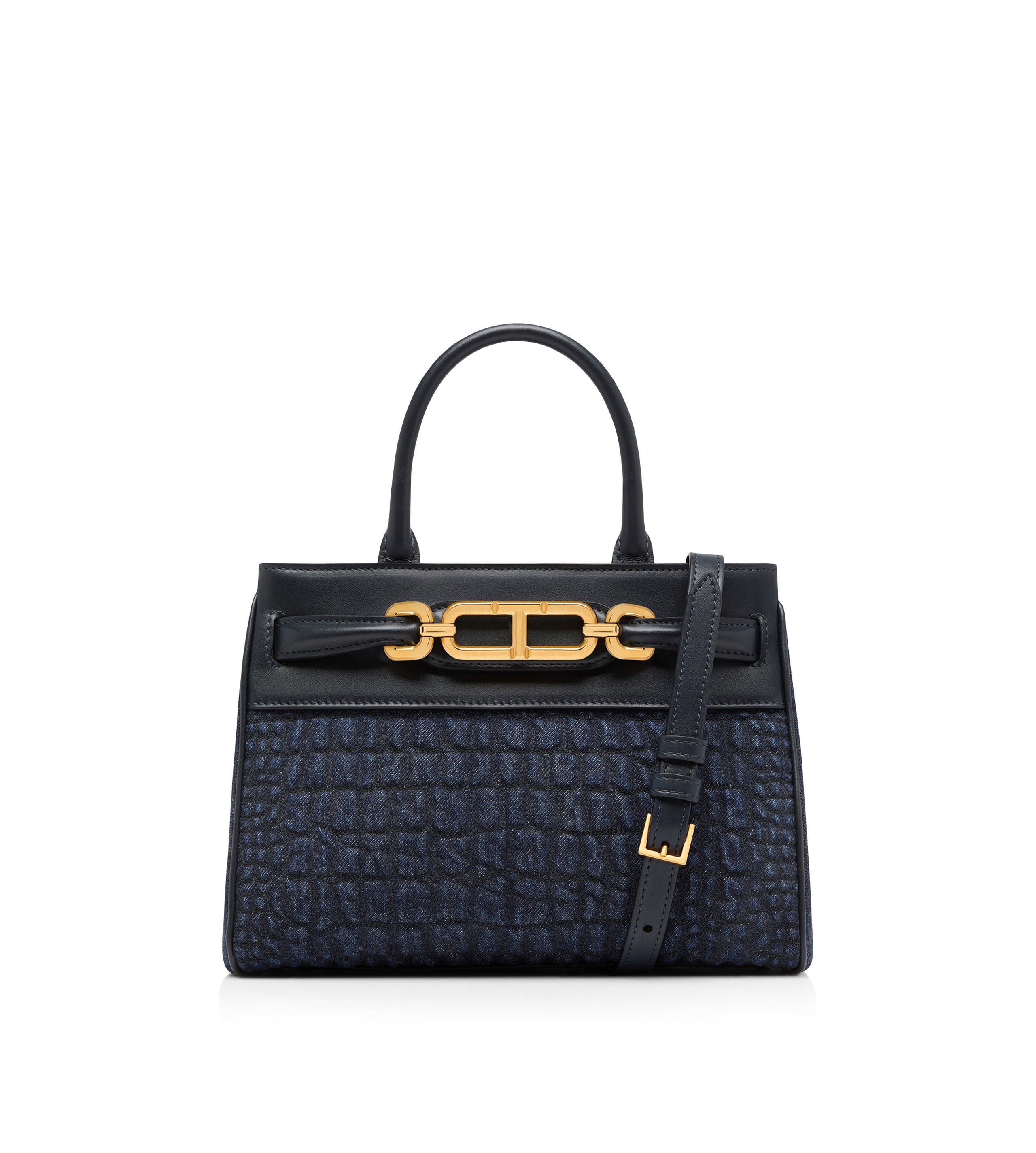 TOM FORD CROC EMBOSSED LEATHER WHITNEY SMALL BAG