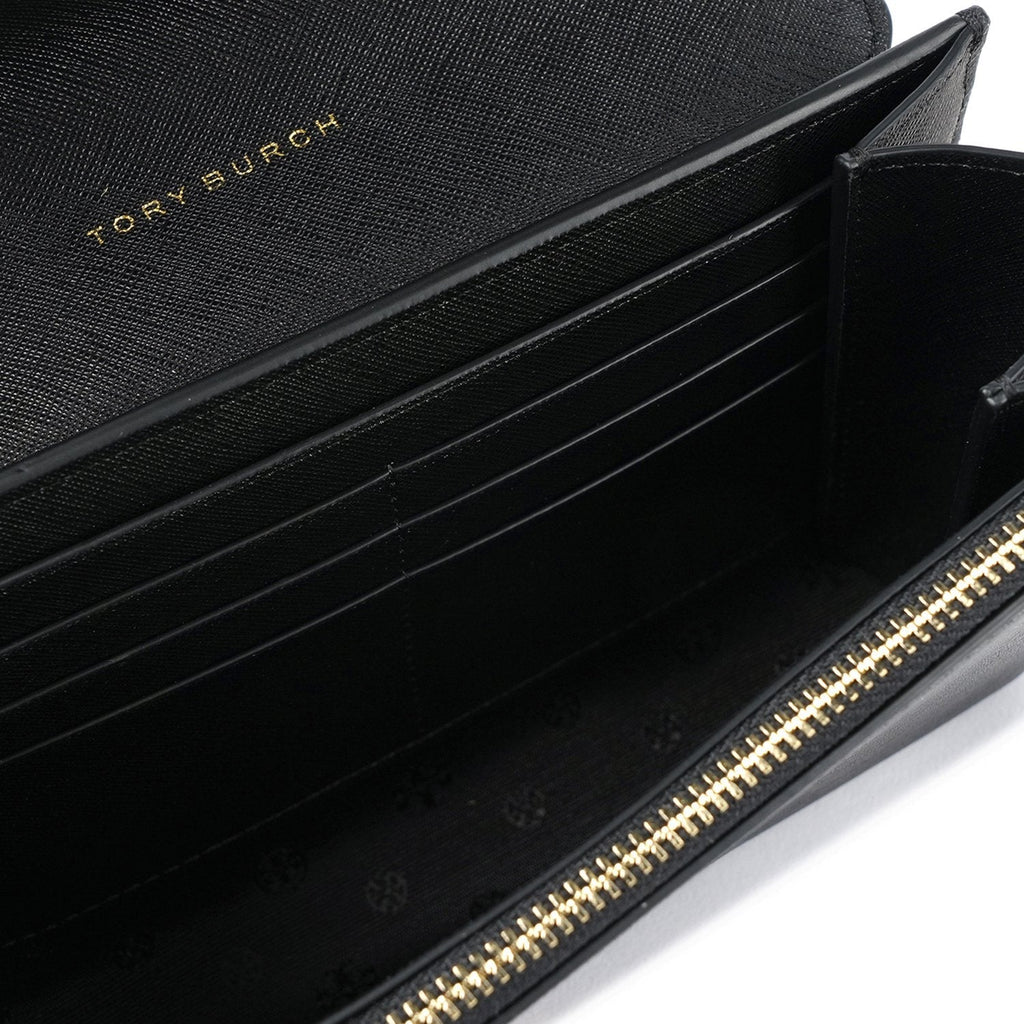 TORY BURCH EMERSON SAFFIANO LEATHER WALLET ON A CHAIN