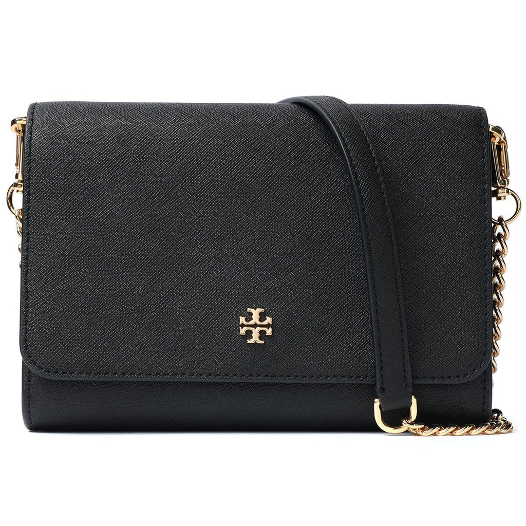TORY BURCH EMERSON SAFFIANO LEATHER WALLET ON A CHAIN