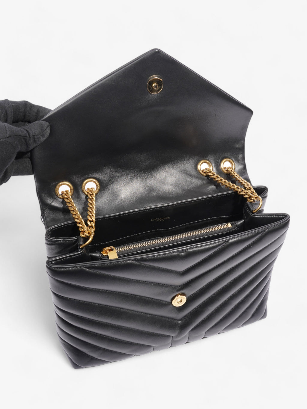 Saint Laurent Lou Lou Black Leather Medium
