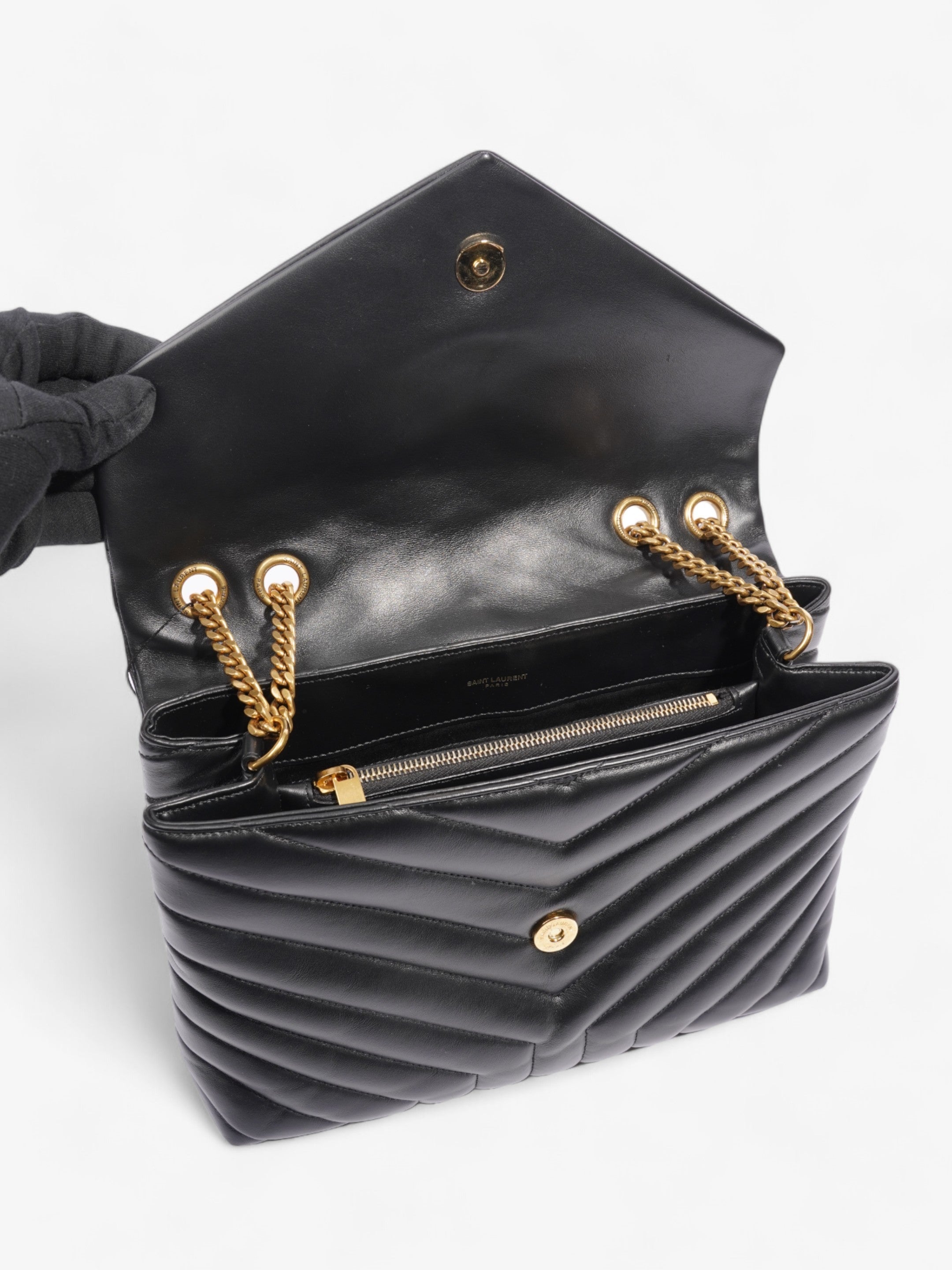 Saint Laurent Lou Lou Black Leather Medium