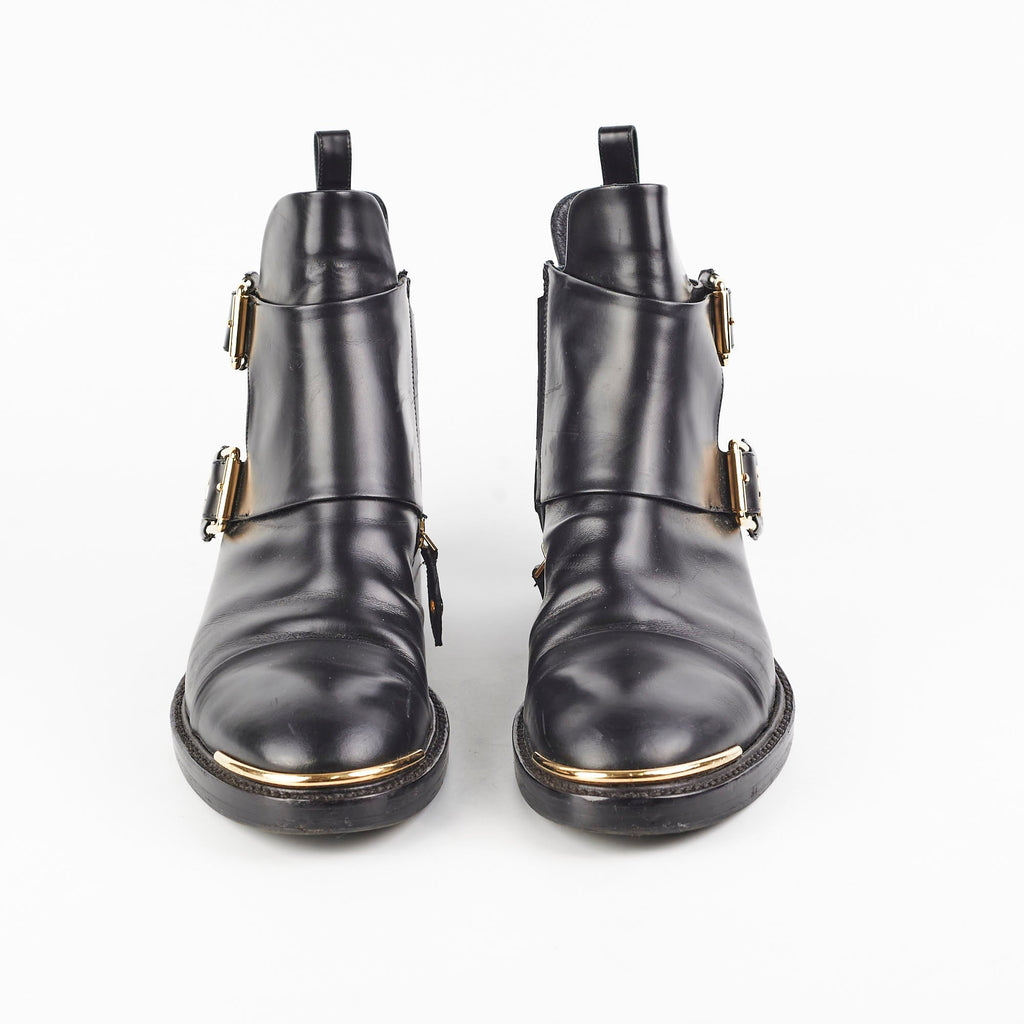 Louis Vuitton Black Leather Boots Size 39