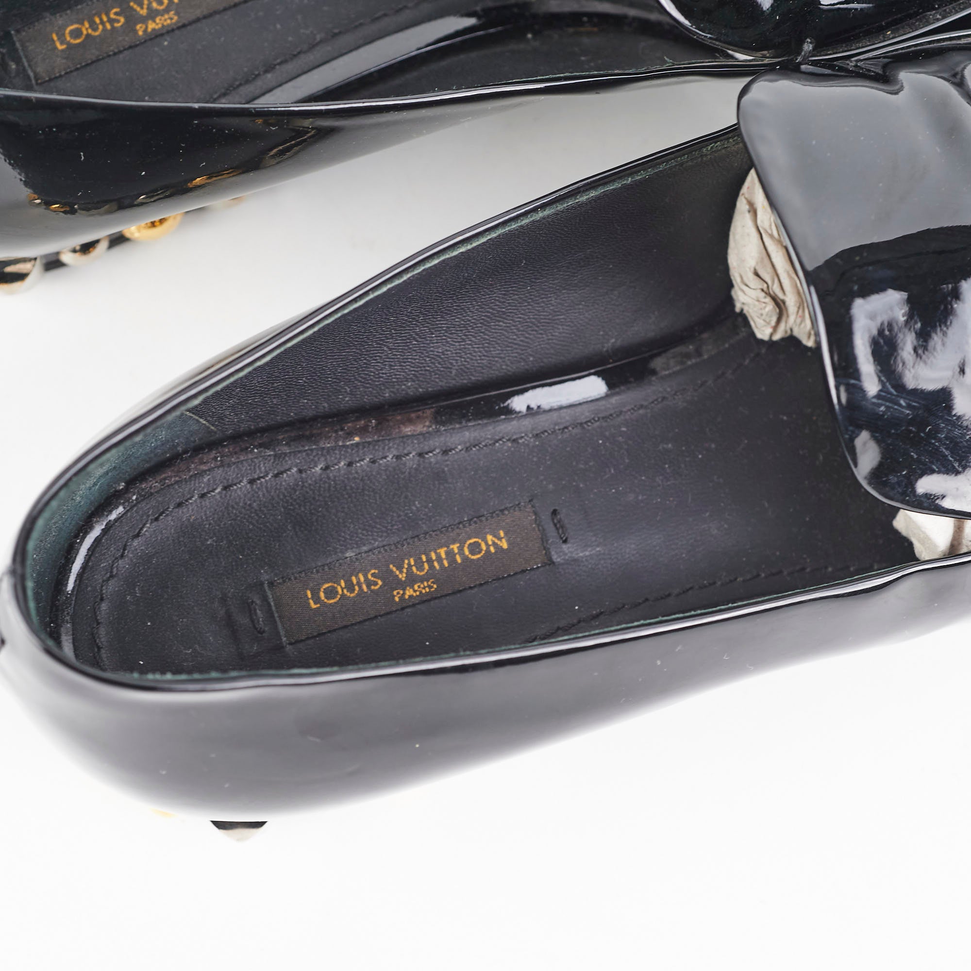Louis Vuitton Patent Loafers Black