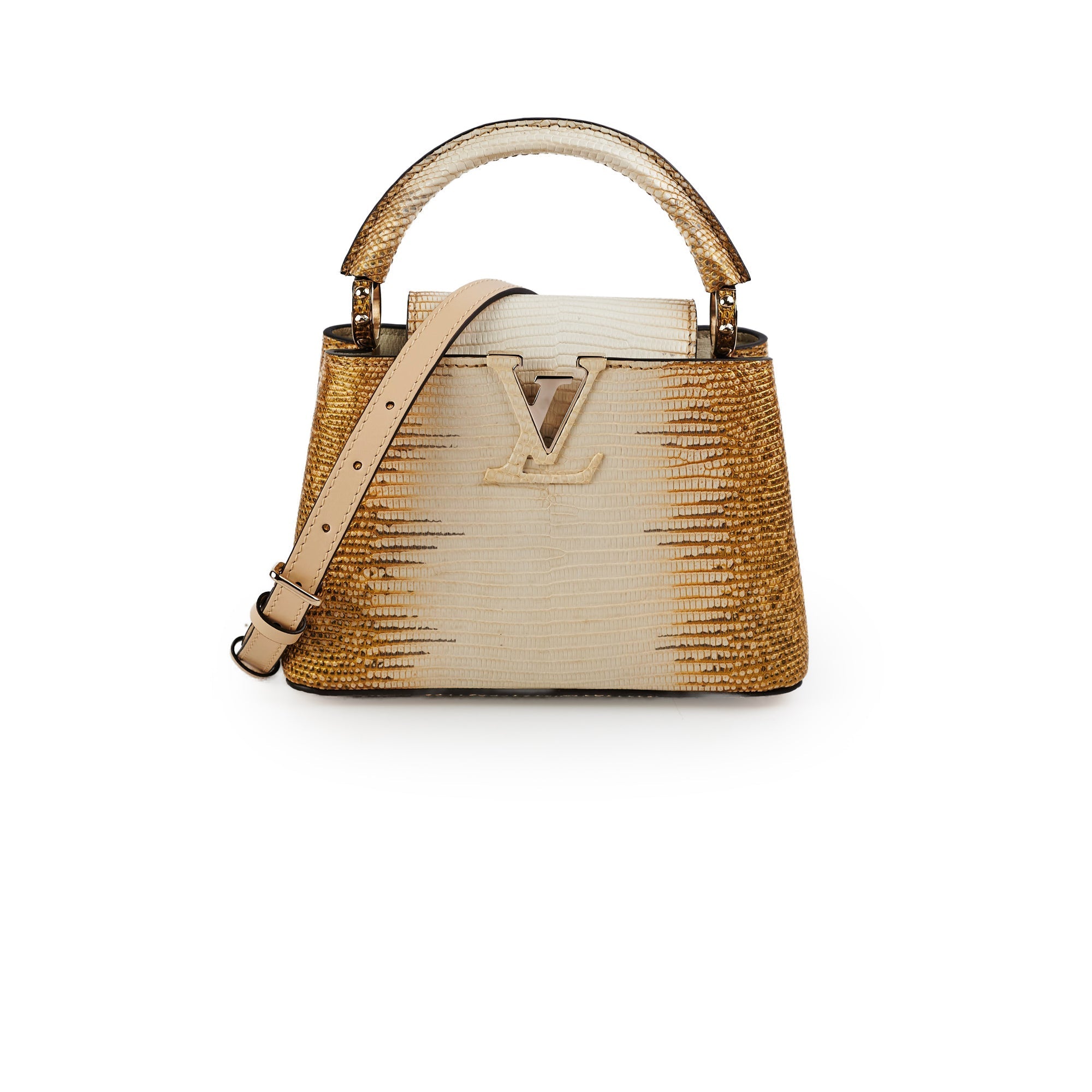 Louis Vuitton Lizard Capucines Mini Gold