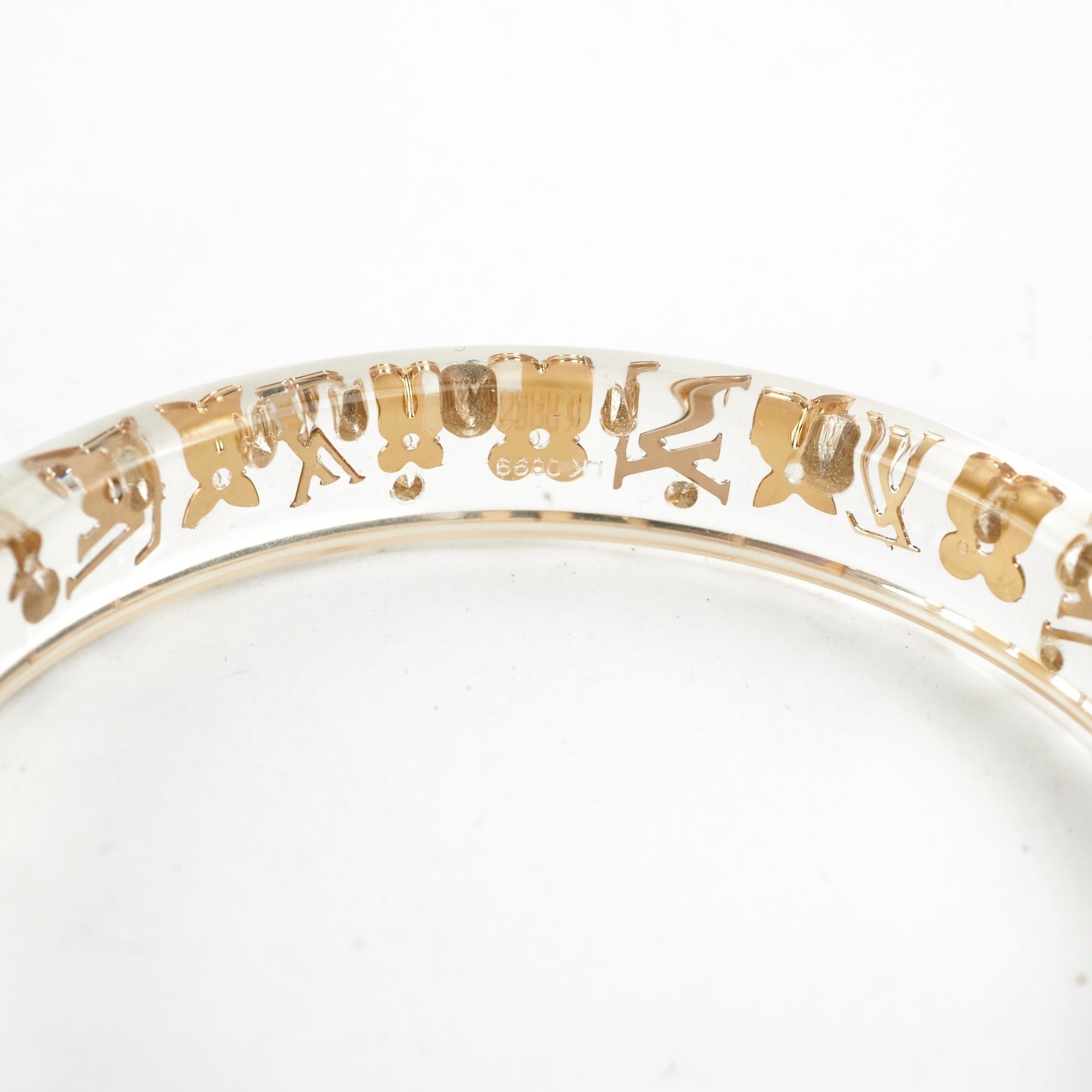Louis Vuitton Thin Bangle Clear/Gold Size M/L