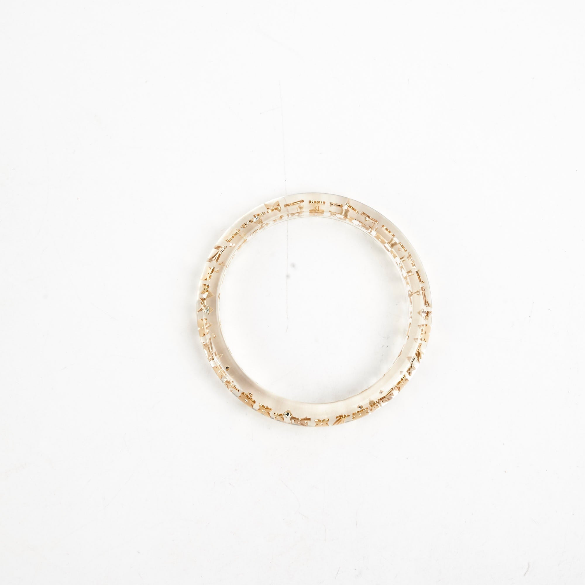 Louis Vuitton Thin Bangle Clear/Gold Size M/L