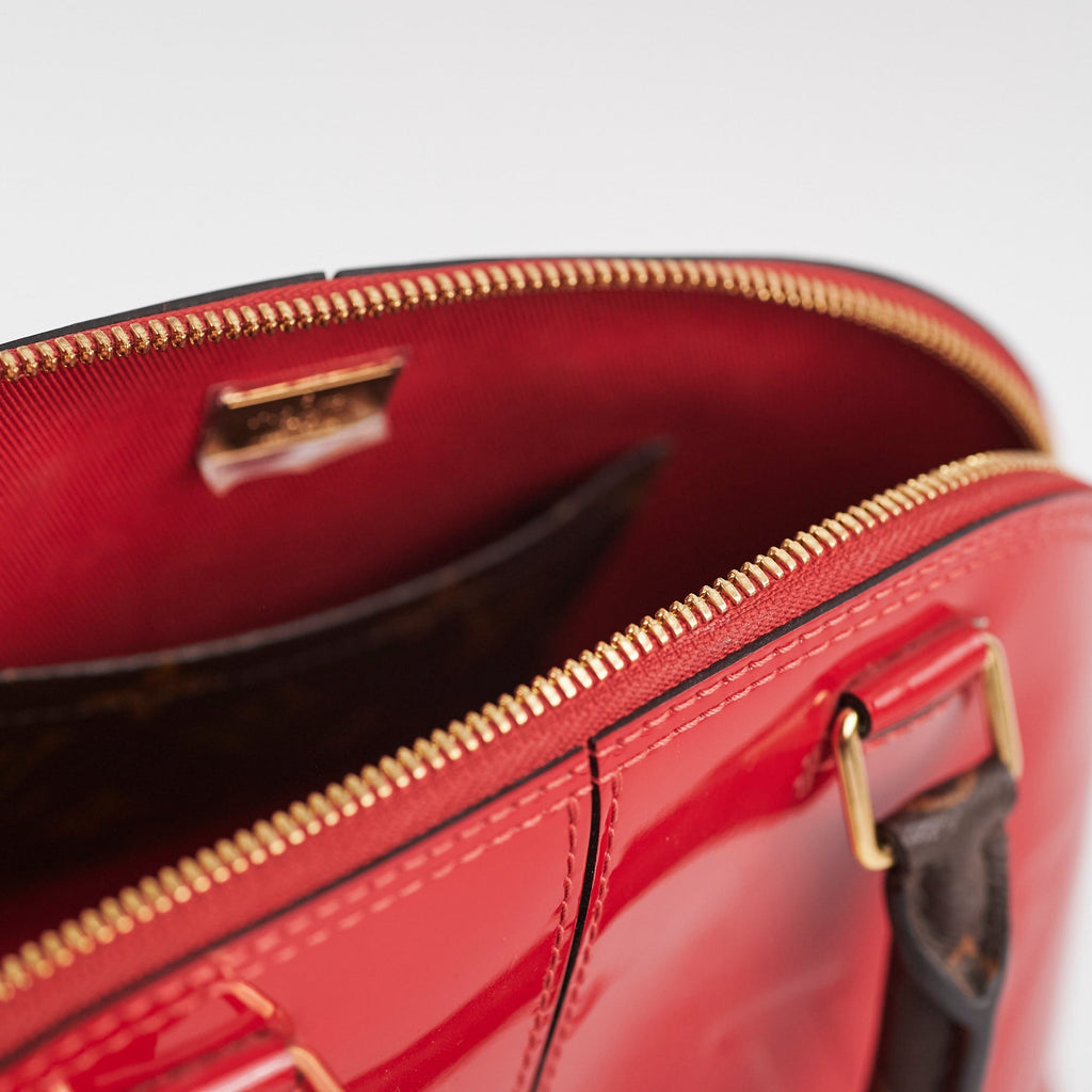 Louis Vuitton Alma BB Vernis Lisse Patent Red