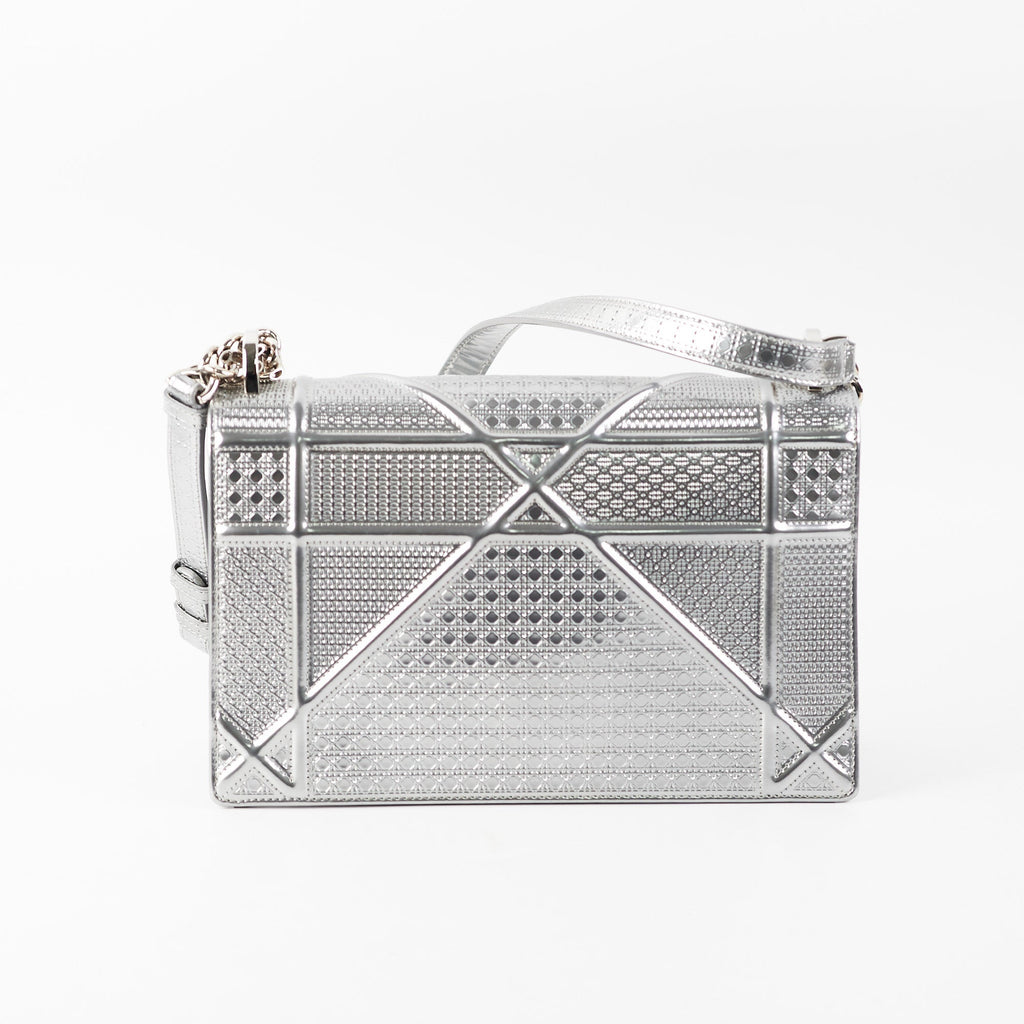 Dior Medium Diorama Metallic Silver