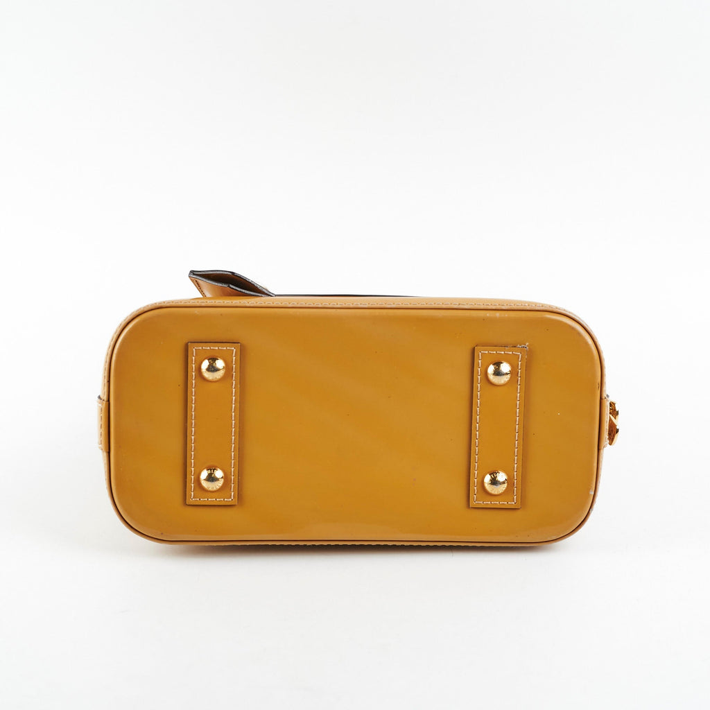 Louis Vuitton Alma BB Patent Stripe Yellow