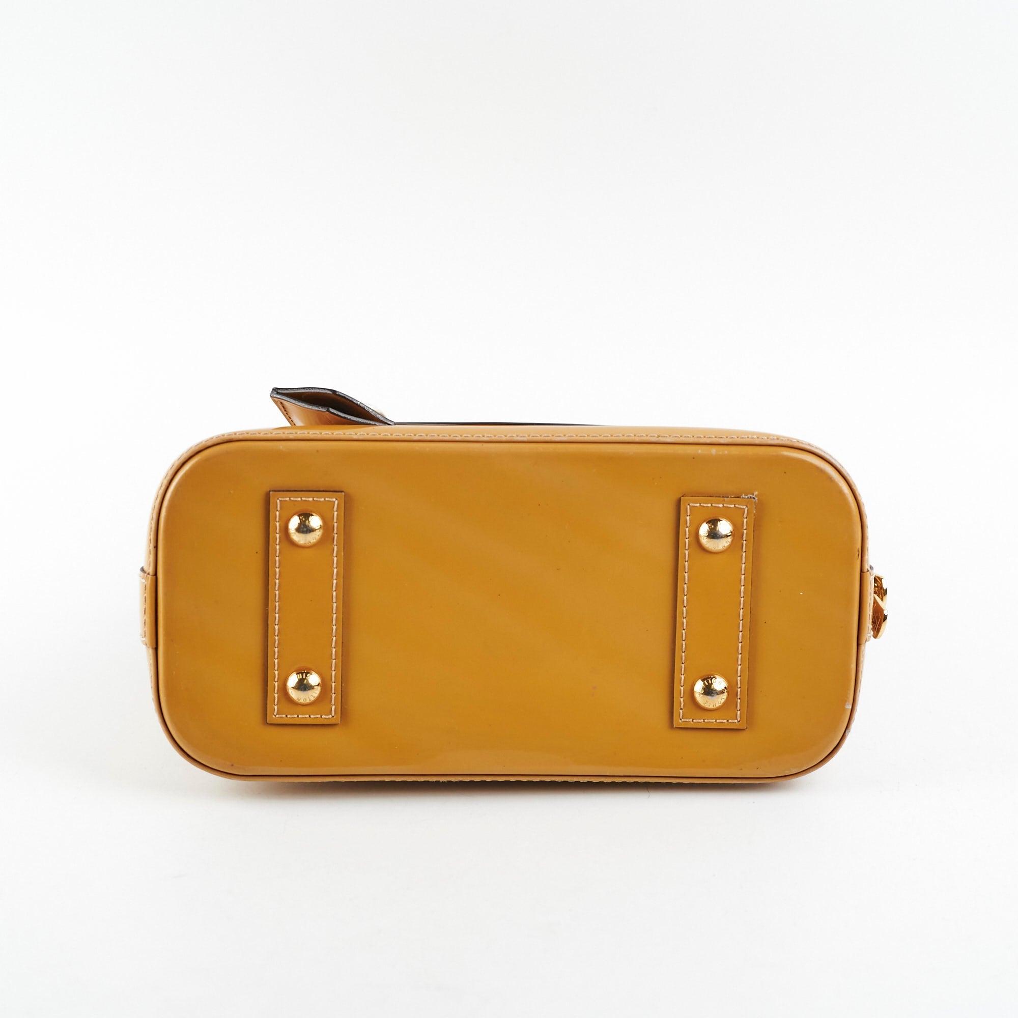 Louis Vuitton Alma BB Patent Stripe Yellow