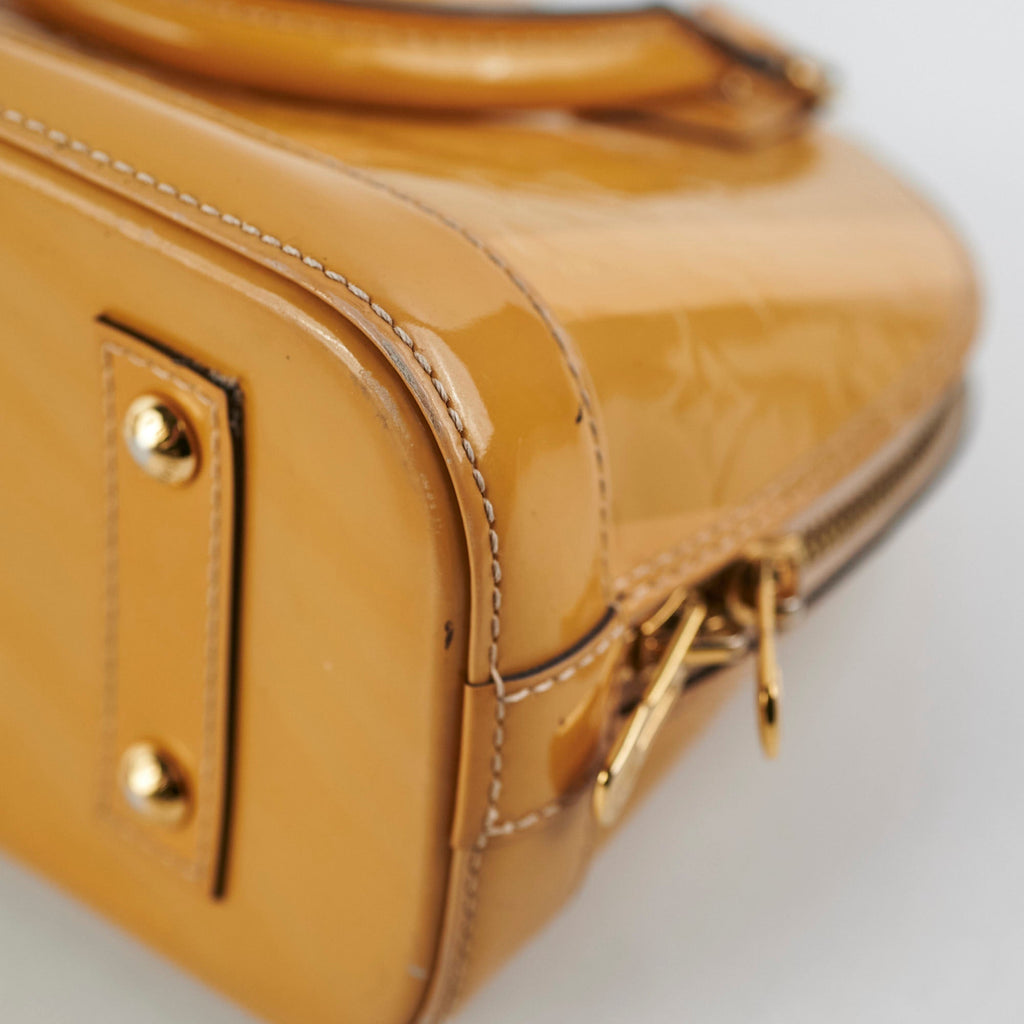 Louis Vuitton Alma BB Patent Stripe Yellow