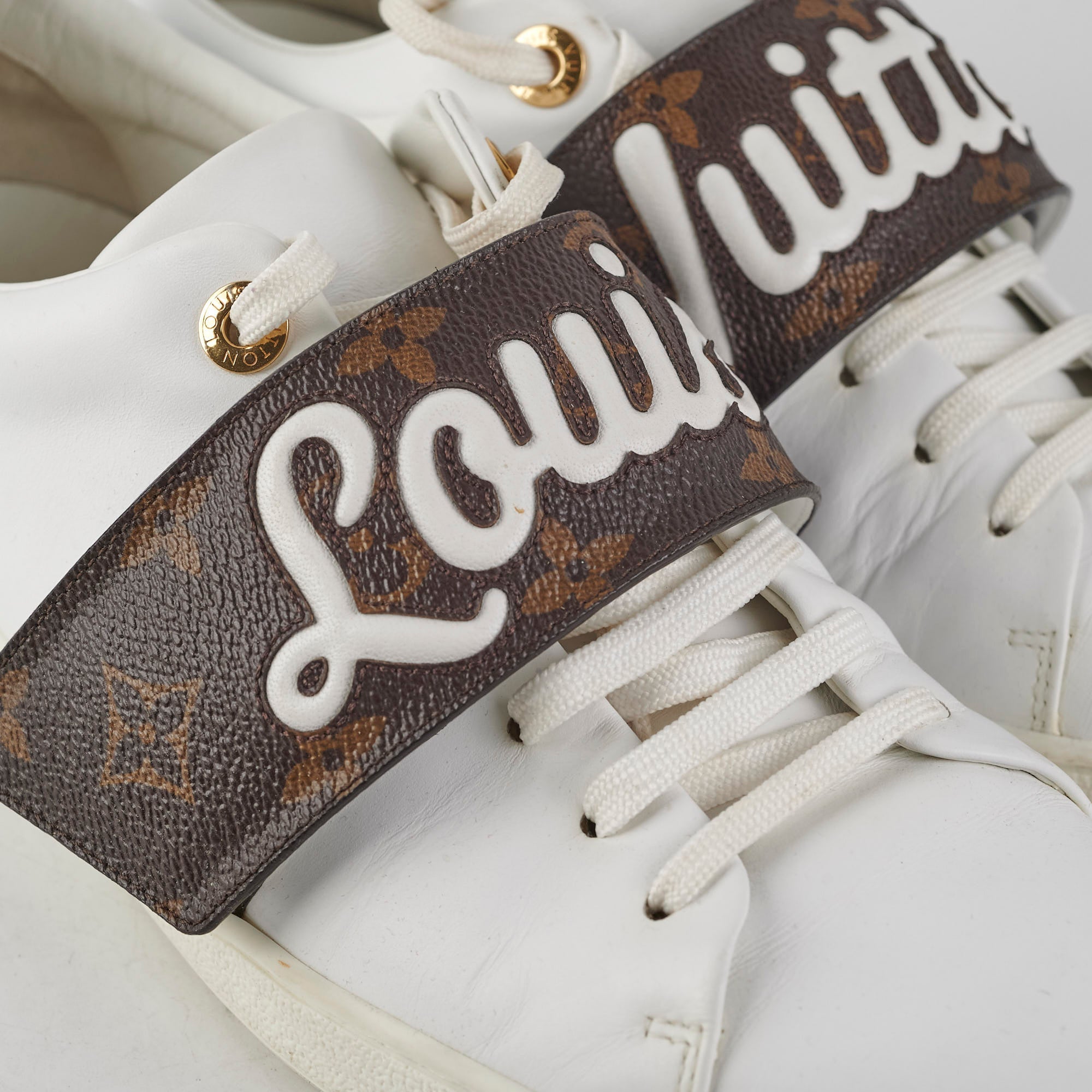 Louis Vuitton Canvas/Leather Sneakers Size 40