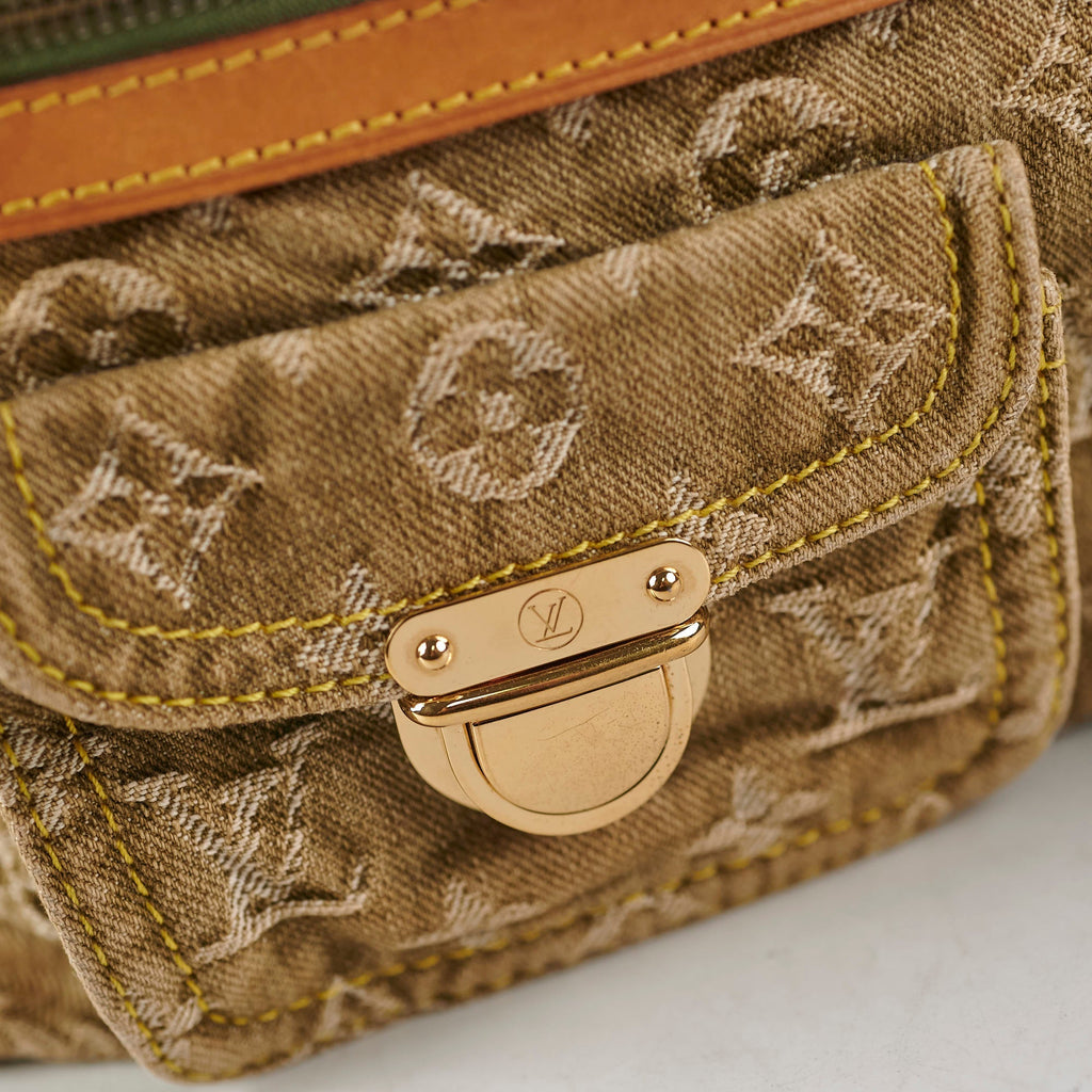 Louis Vuitton Khaki Denim Shoulder Bag