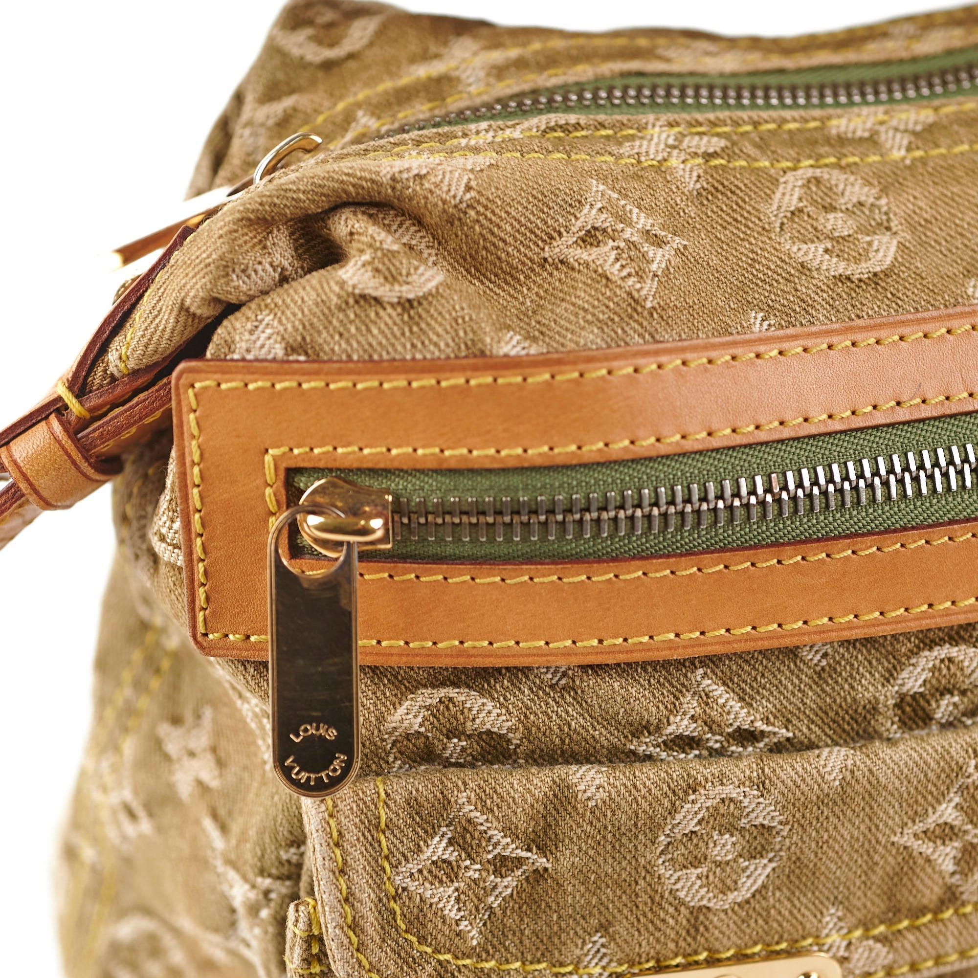 Louis Vuitton Khaki Denim Shoulder Bag