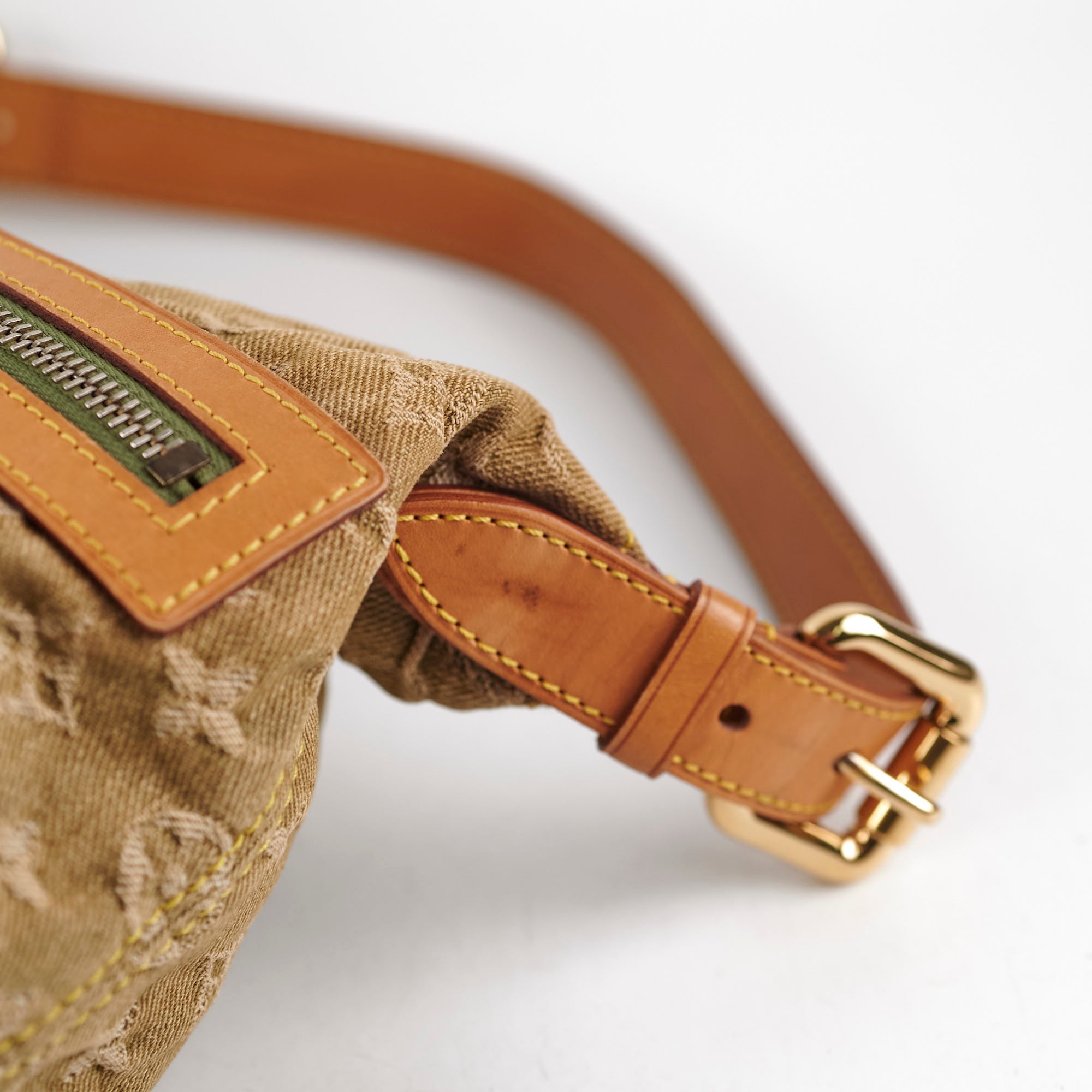 Louis Vuitton Khaki Denim Shoulder Bag