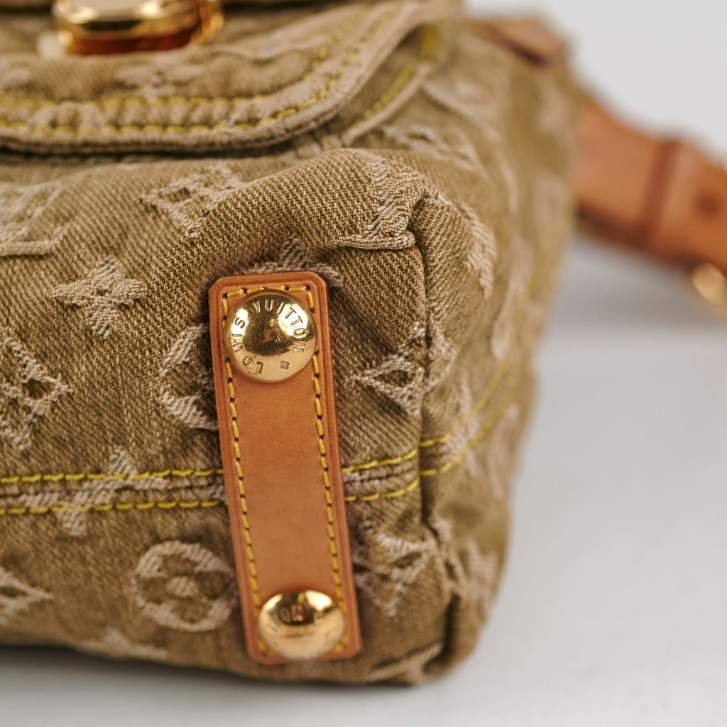 Louis Vuitton Khaki Denim Shoulder Bag