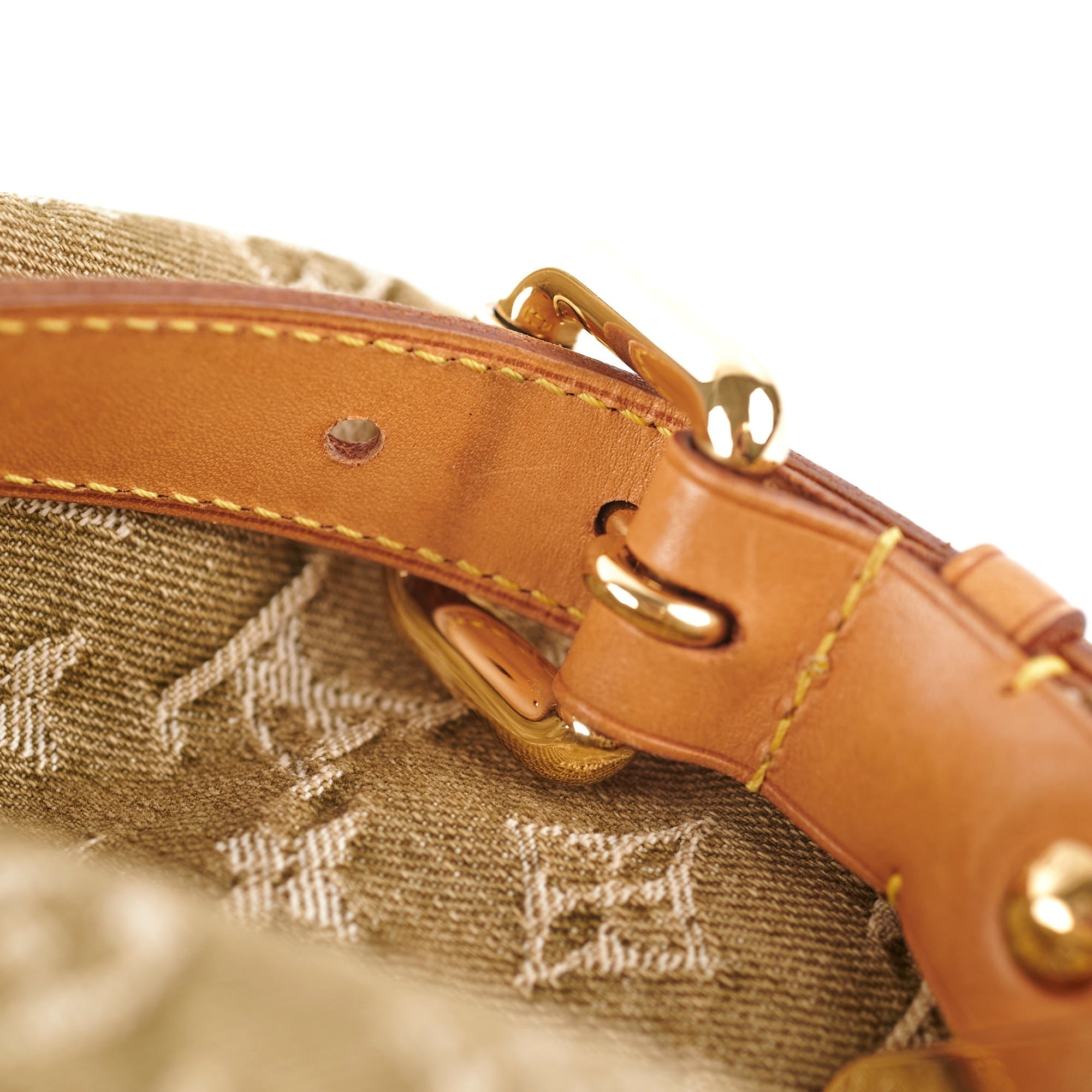 Louis Vuitton Khaki Denim Shoulder Bag