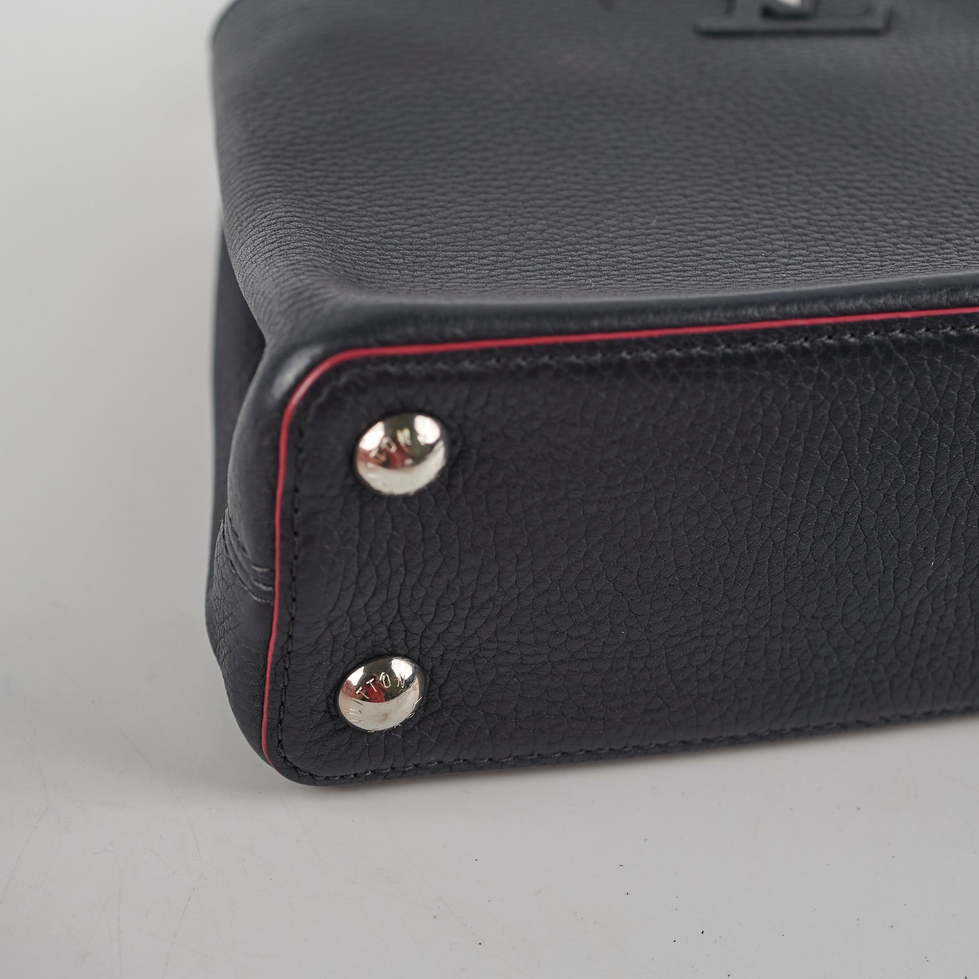 Louis Vuitton Taurillion Capucines BB Navy/Fuschia